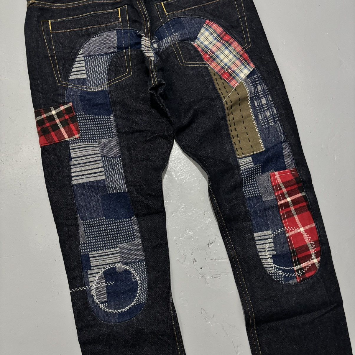 Evisu EVISU CHECKERED PATCH WORK DAICOCK STRAIGHT CUT JEANS Size US 32 / EU 48 - 2 Thumbnail