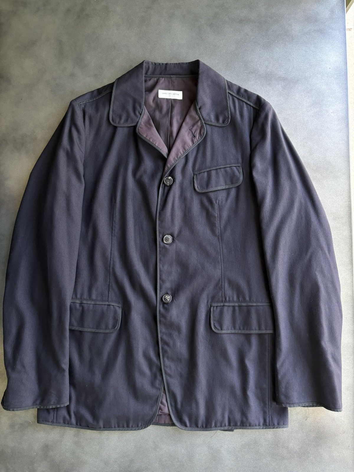 Designer × Dries Van Noten Dries Van Noten Blazer Shop Coat Chore Jacket Cashmere Silk Size 48S - 2 Thumbnail