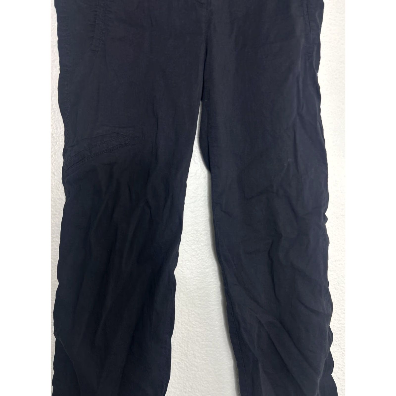 Theory Theory Women's Pants Cargo Linen Viscose Lightweight Black 6 Inseam 27" High Rise Size 28" / US 6 / IT 42 - 3 Thumbnail
