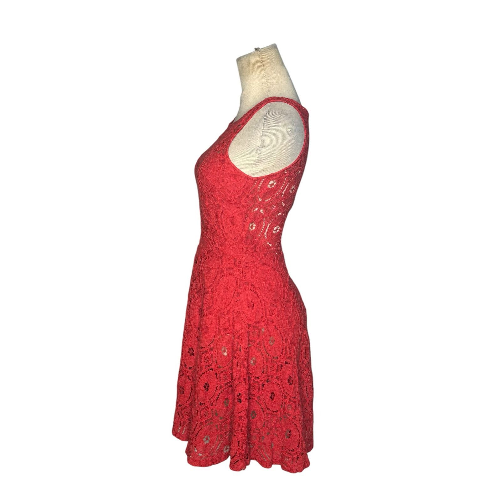 BB Dakota BB Dakota red lace fit and flare mini dress size 0 Size XS / US 0-2 / IT 36-38 - 4 Thumbnail