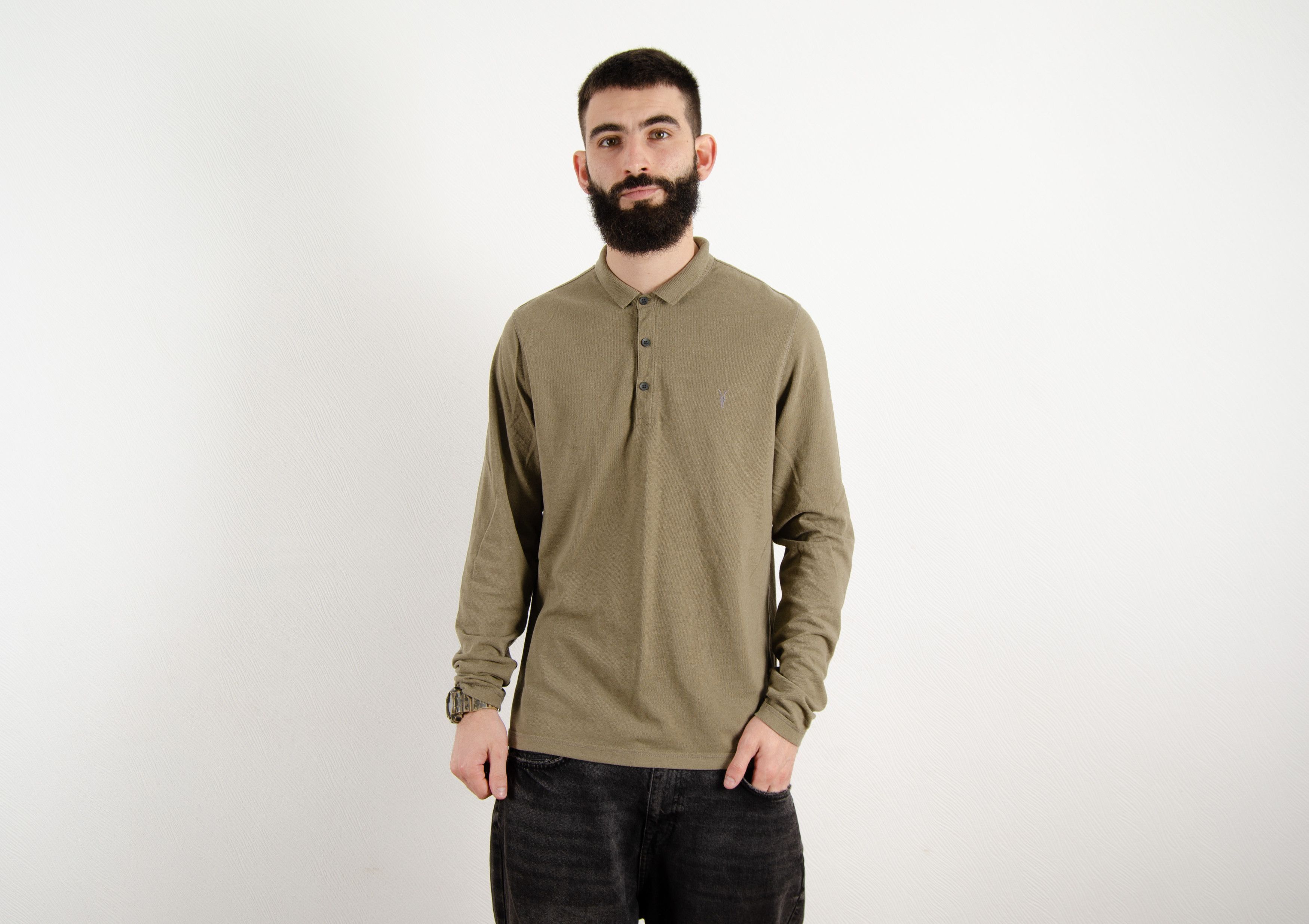 Allsaints AllSaints Reform LS Polo Longsleeve T Shirt Sweater Size US L / EU 52-54 / 3 - 1 Thumbnail