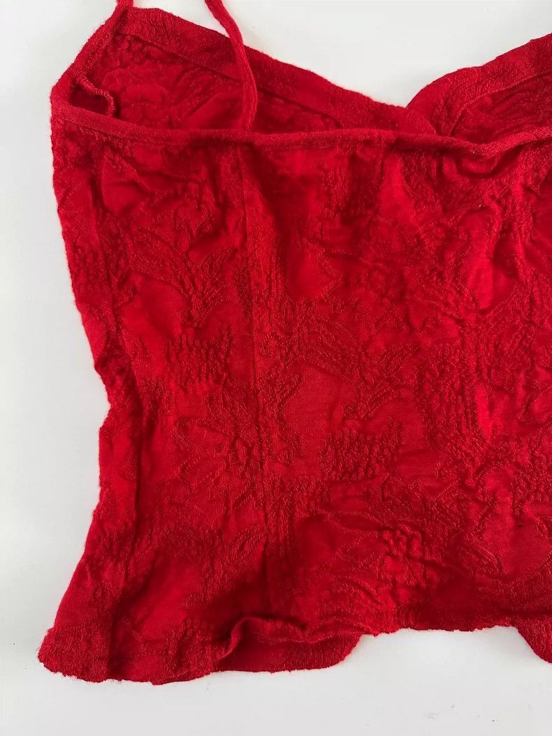 Kenzo Kenzo 80s Red Lace Camisole Top-2506 Size S / US 4 / IT 40 - 5 Thumbnail