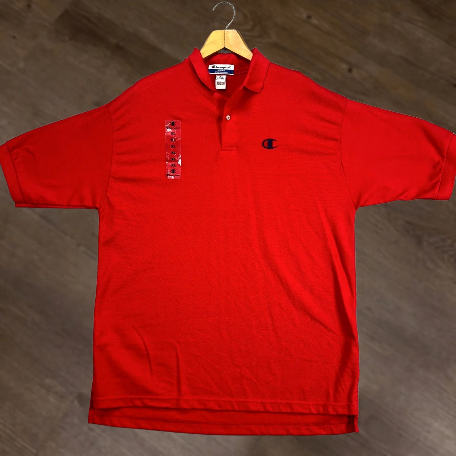 Champion Champion Polo Shirt XL Red Short Sleeve Rugby Casual 100% Cotton Mens Regular Fit Size US XL / EU 56 / 4 - 1 Thumbnail