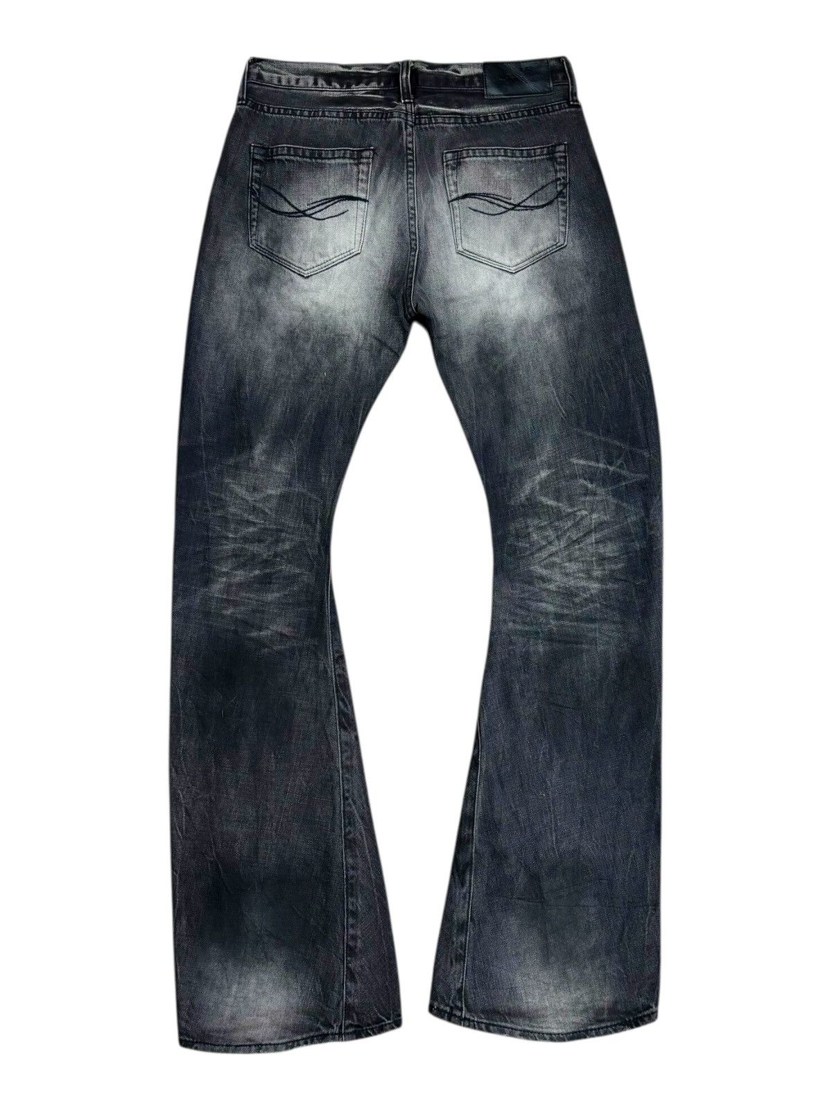 Yasuyuki Ishii 2000s Cavaria - Waxed Clawmark Denim Pants Size US 29 - 2 Thumbnail