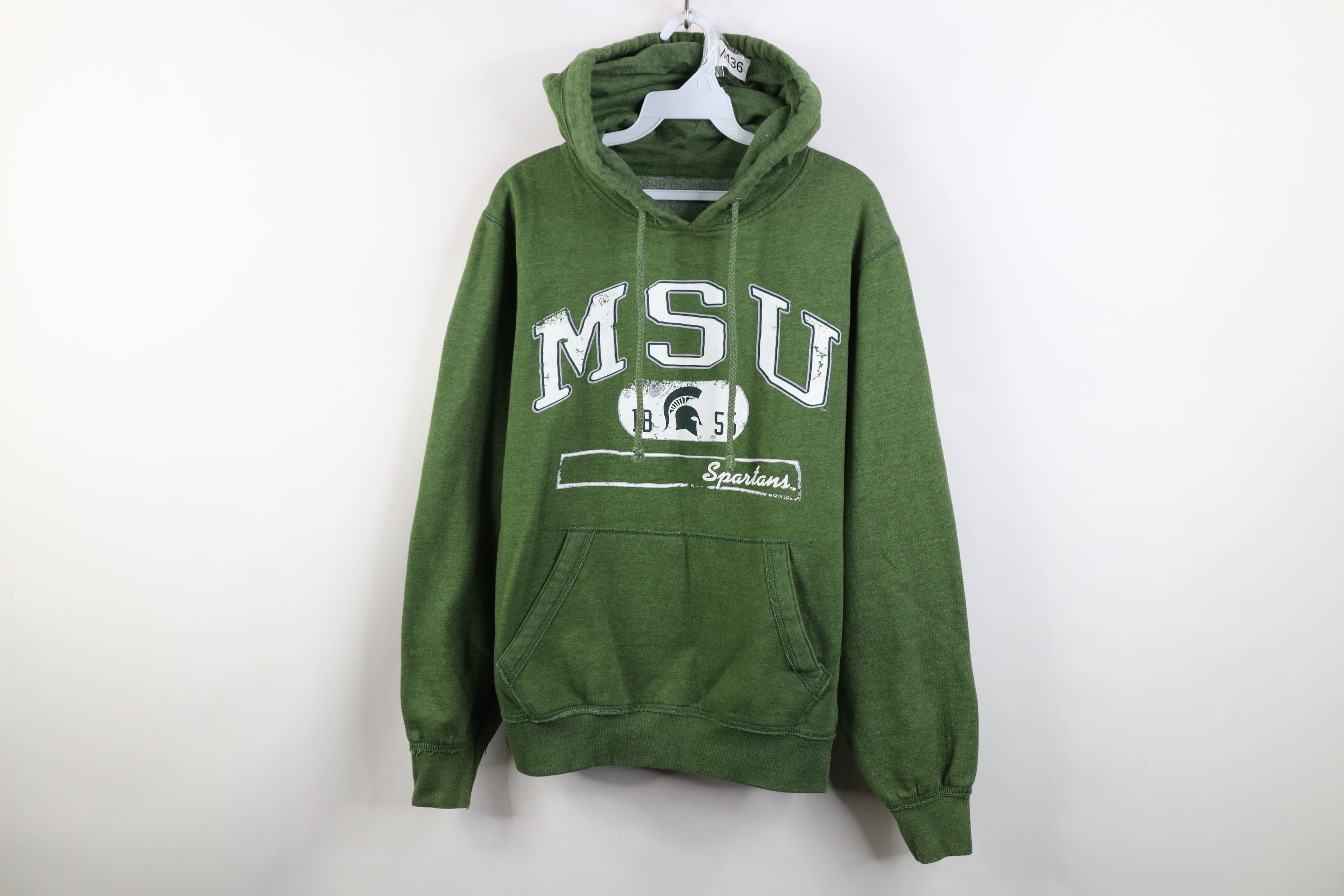 Vintage Vintage 90s Y2K Spell Michigan State University Hoodie Green Size US S / EU 44-46 / 1 - 1 Thumbnail