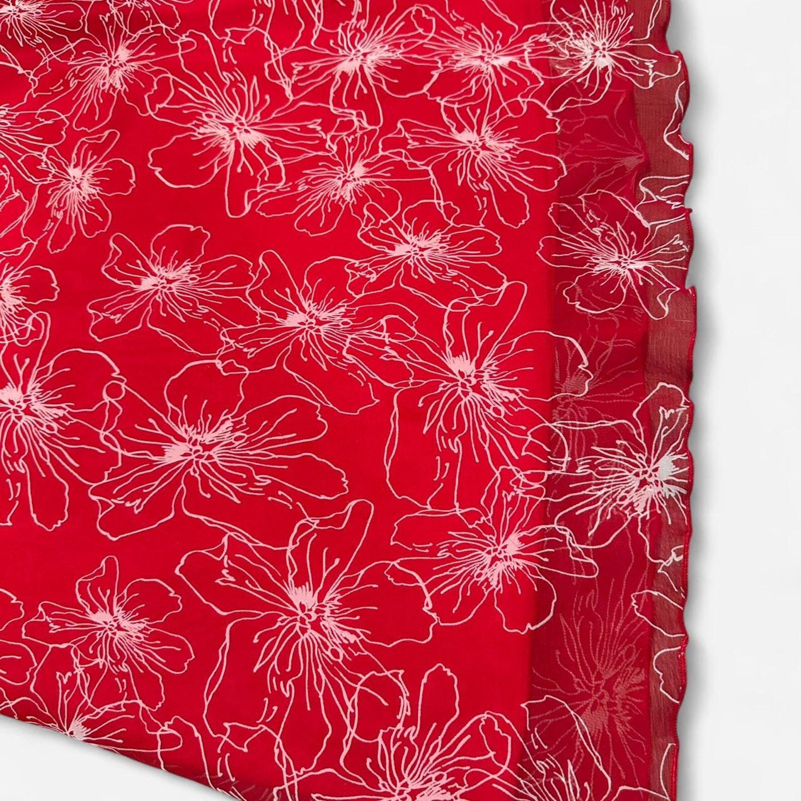 Other Red floral mesh mini skirt Size 29" - 2 Thumbnail