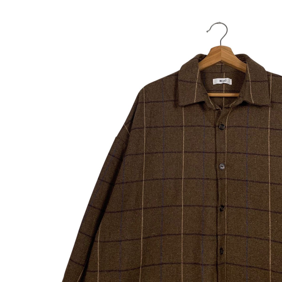 Flannel WEGO Checked Flannel Oversized Button Shirt #2300-C102 Size US L / EU 52-54 / 3 - 6 Thumbnail