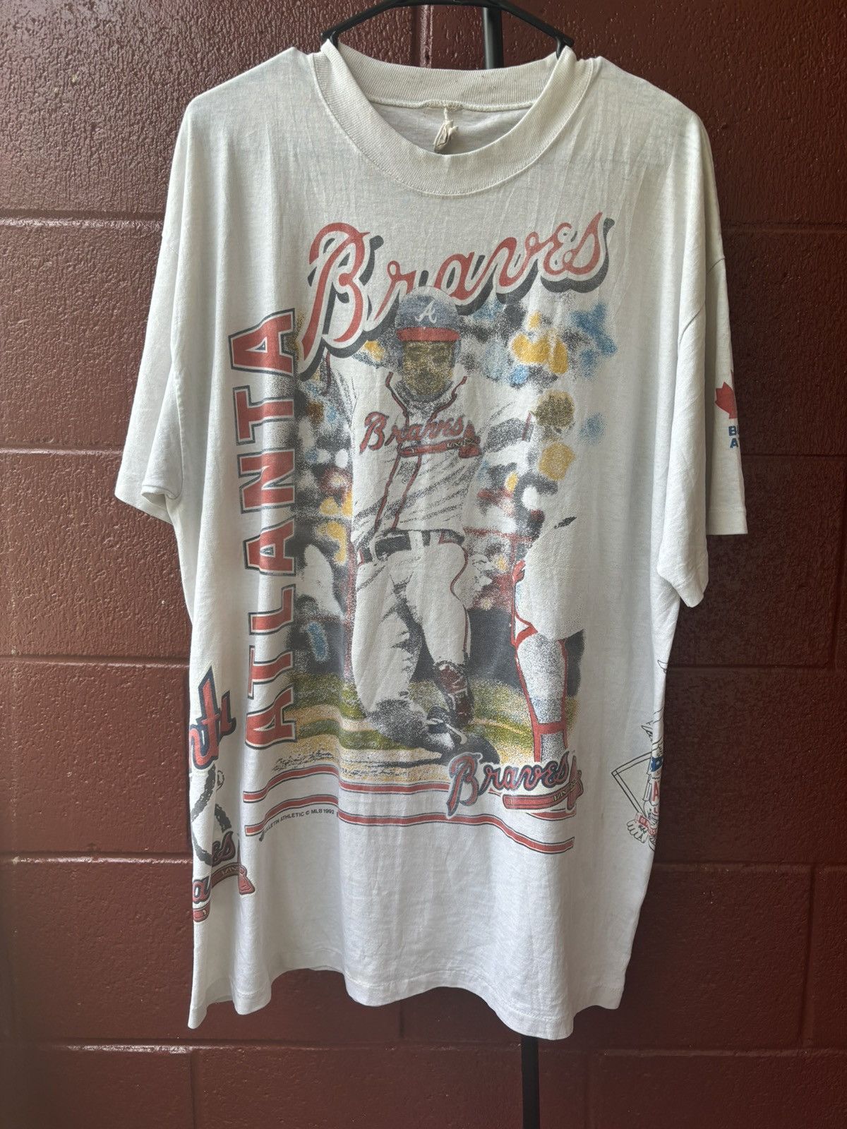 Image of Vintage Atlanta Braves Aop in White, Men's (Size XL)