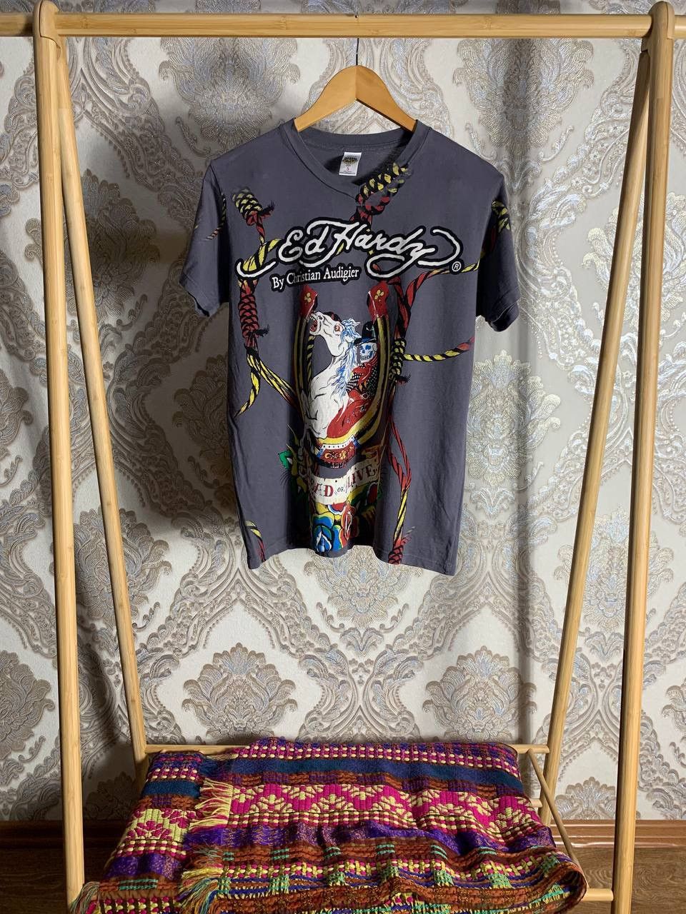 Ed Hardy ED HARDY CHRISTIAN AUDIGIER DESIGNER T-SHIRT JAPAN STYLE Y2K Size US S / EU 44-46 / 1 - 1 Thumbnail