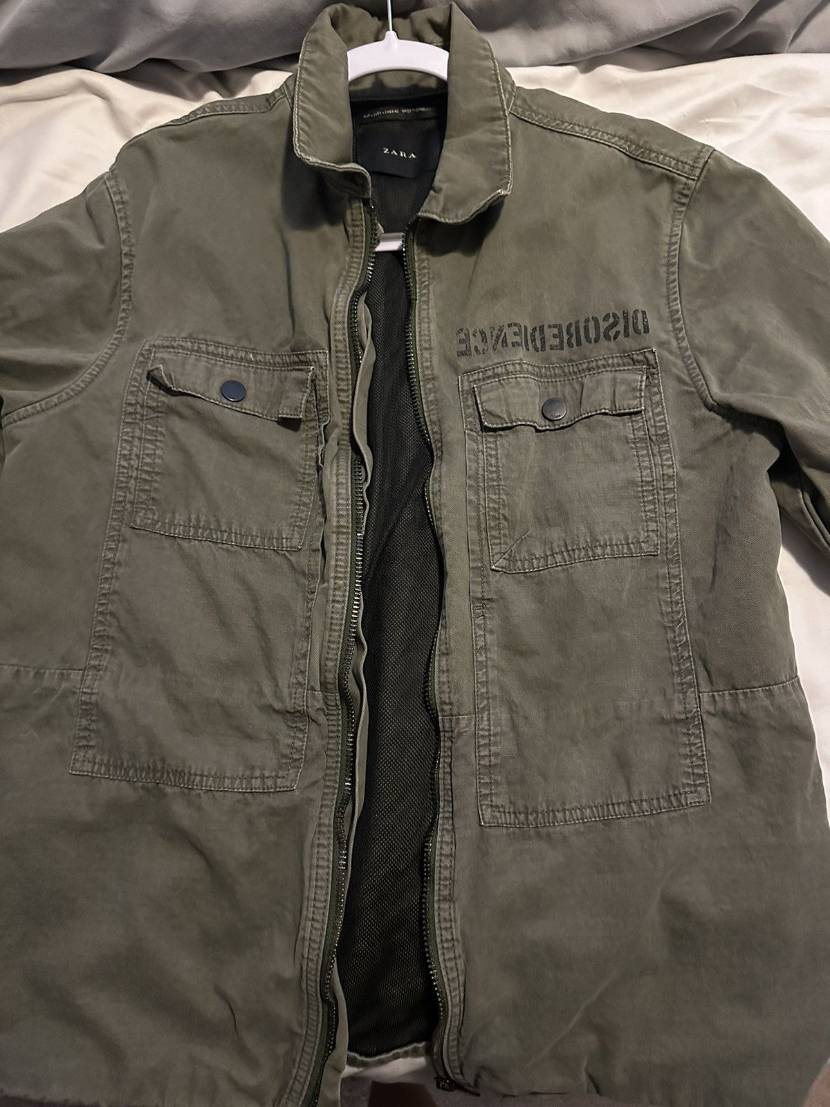 Zara Navy Green Light Jacket Size US L / EU 52-54 / 3 - 1 Thumbnail