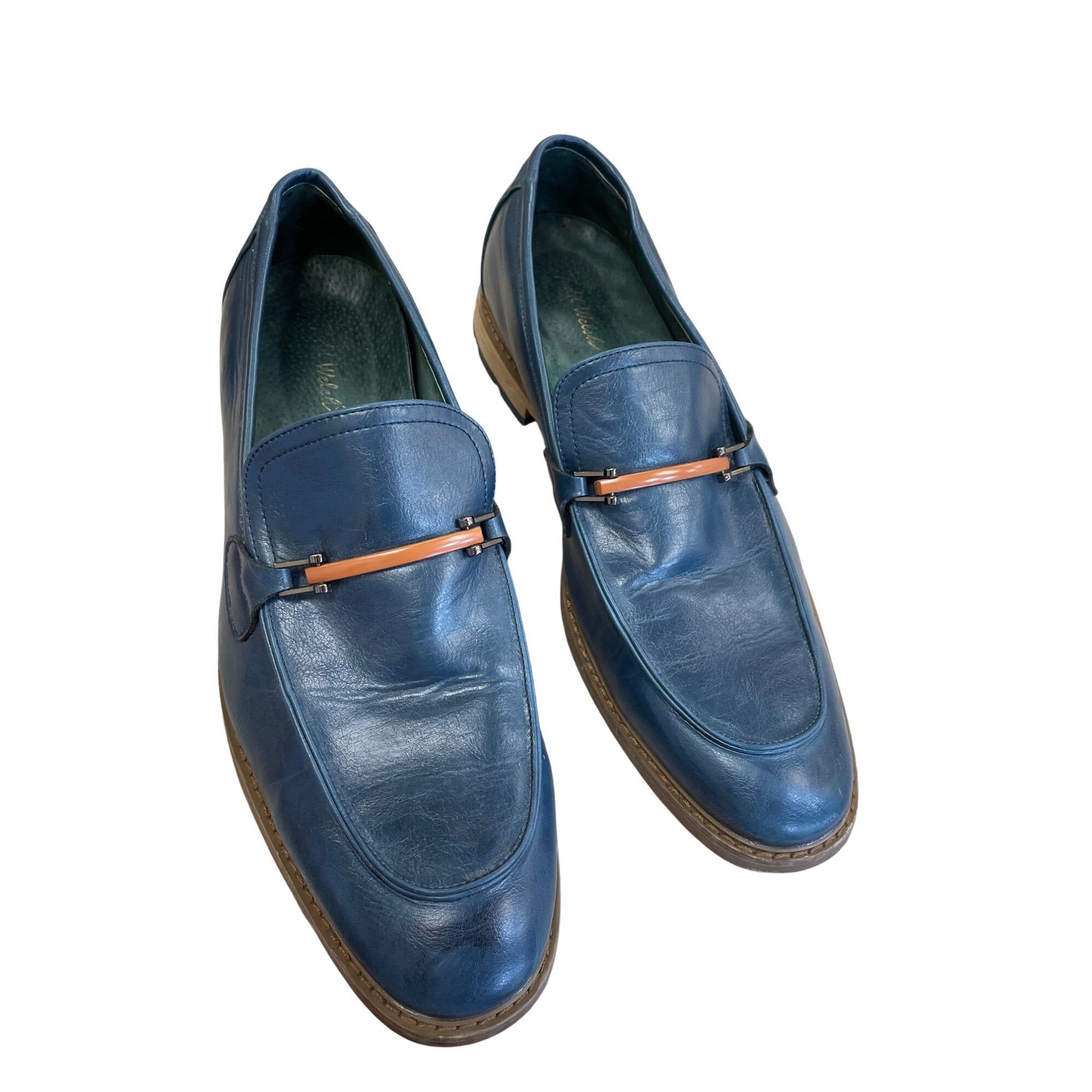 Other Todd Welsch Mens Blue Slip-On Faux Leather Loafers Size 12D Size US 12 / EU 45 - 13 Thumbnail
