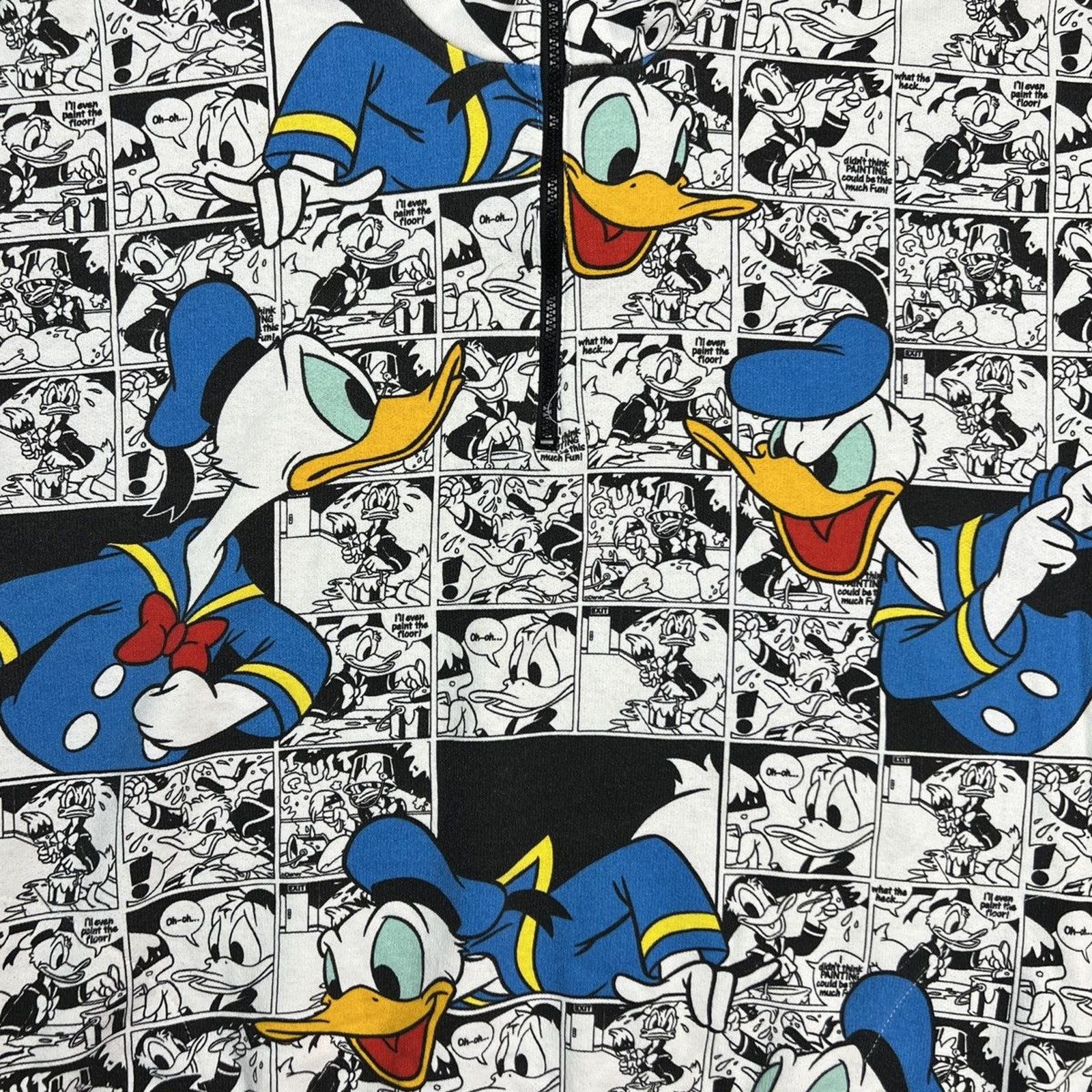 Disney × Vintage Vintage 90s Disney Donald Duck Sweatshirt 1/4 Zip Pullover Size US L / EU 52-54 / 3 - 2 Thumbnail
