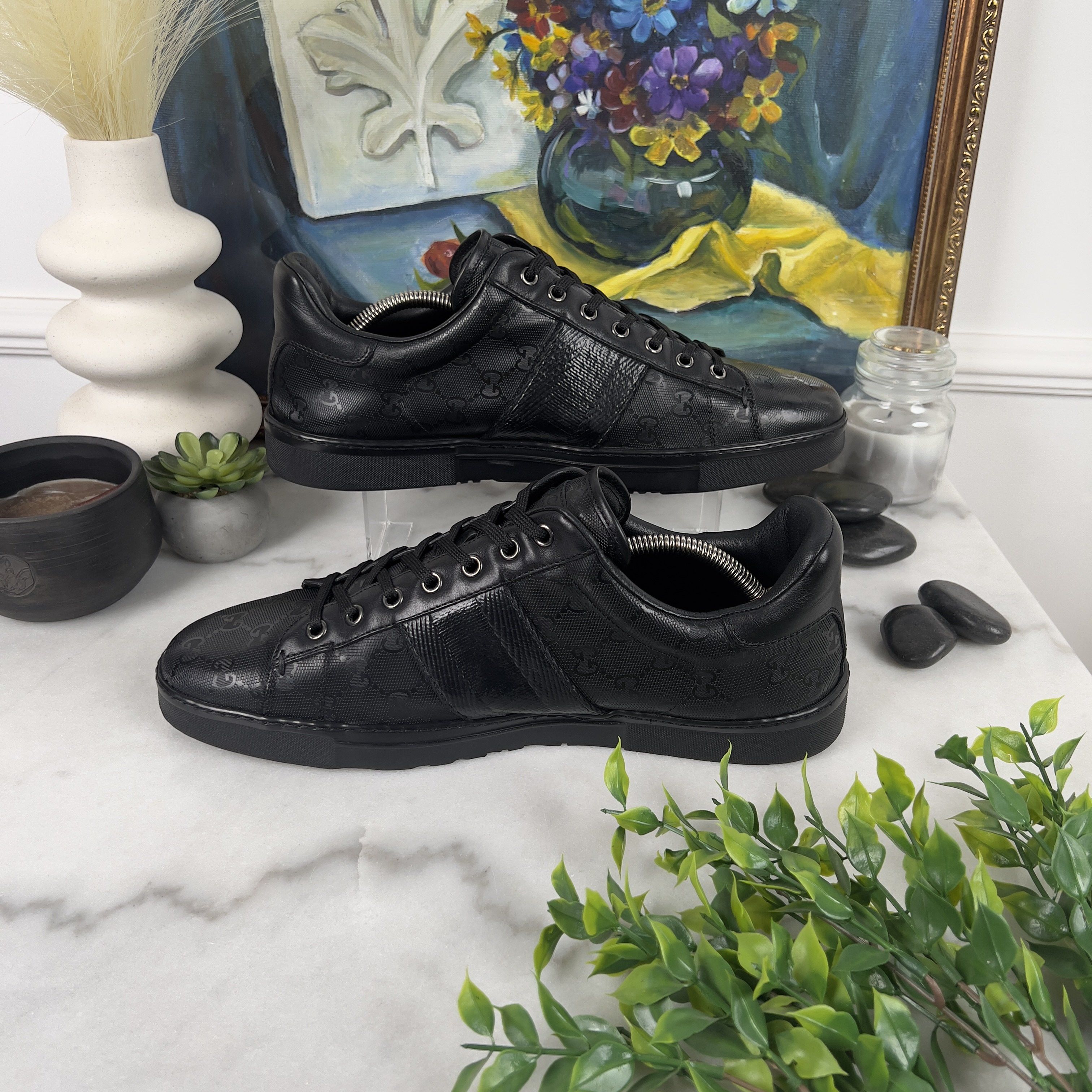 Gucci Vintage Ace GG Guccissima Monogram Sneakers Glazed Leather Size US 10 / EU 43 - 6 Thumbnail
