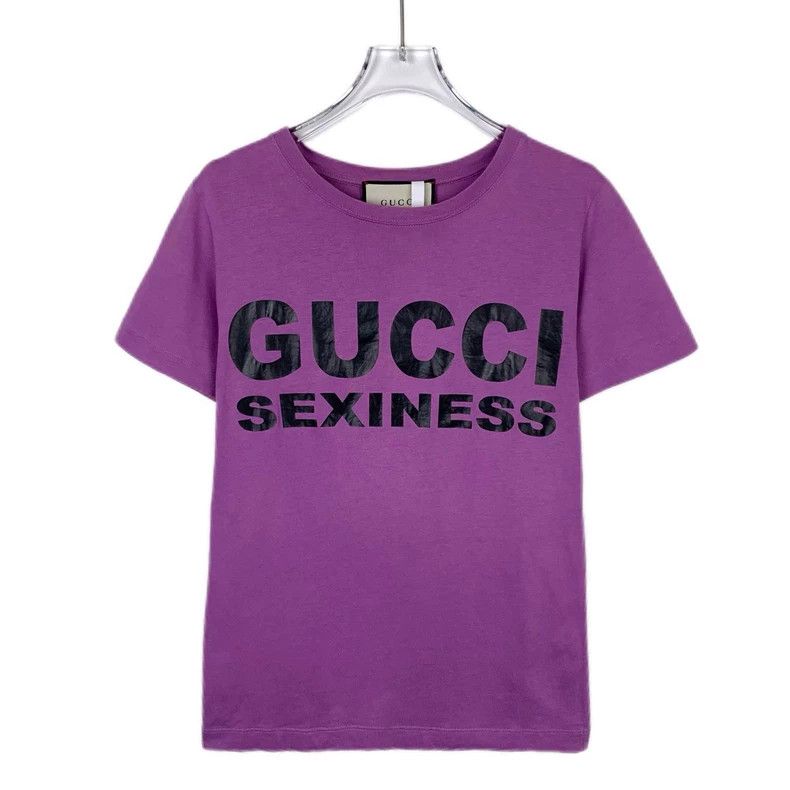 Gucci Gucci 23 new logo printed round-neck purple cotton short-sl Size US XXS / EU 40 - 1 Thumbnail