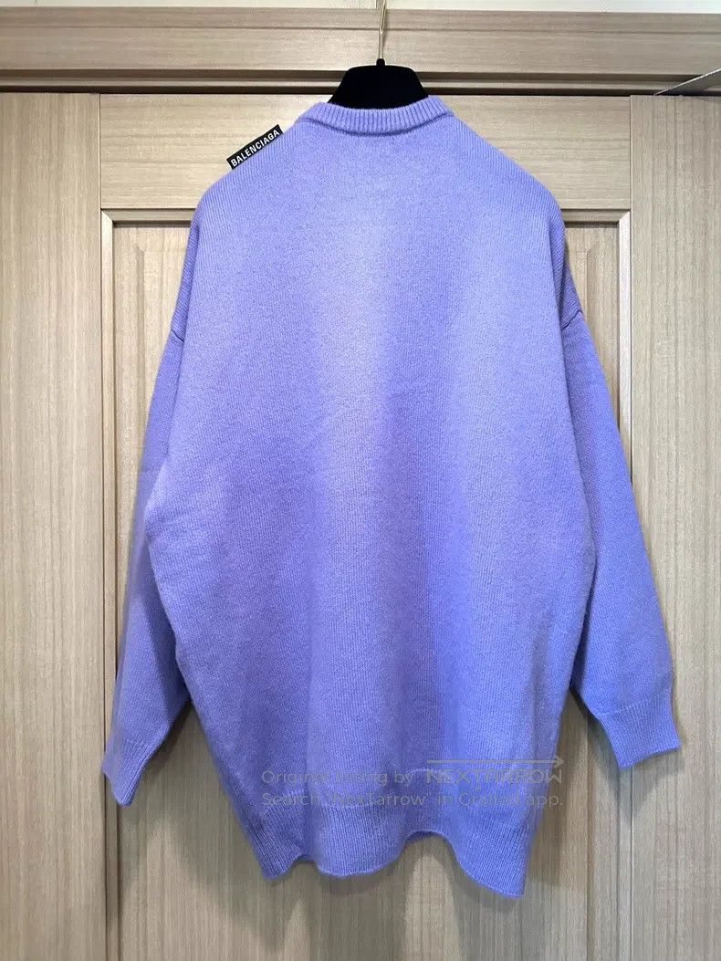 Balenciaga Balenciaga Purple shoulder logo label cashmere knitted swe Size US XS / EU 42 / 0 - 2 Thumbnail