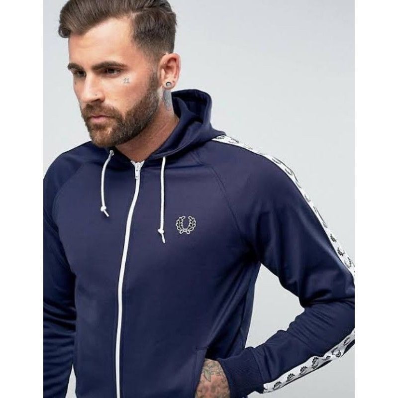 Fred perry taped track zip hoodie size L