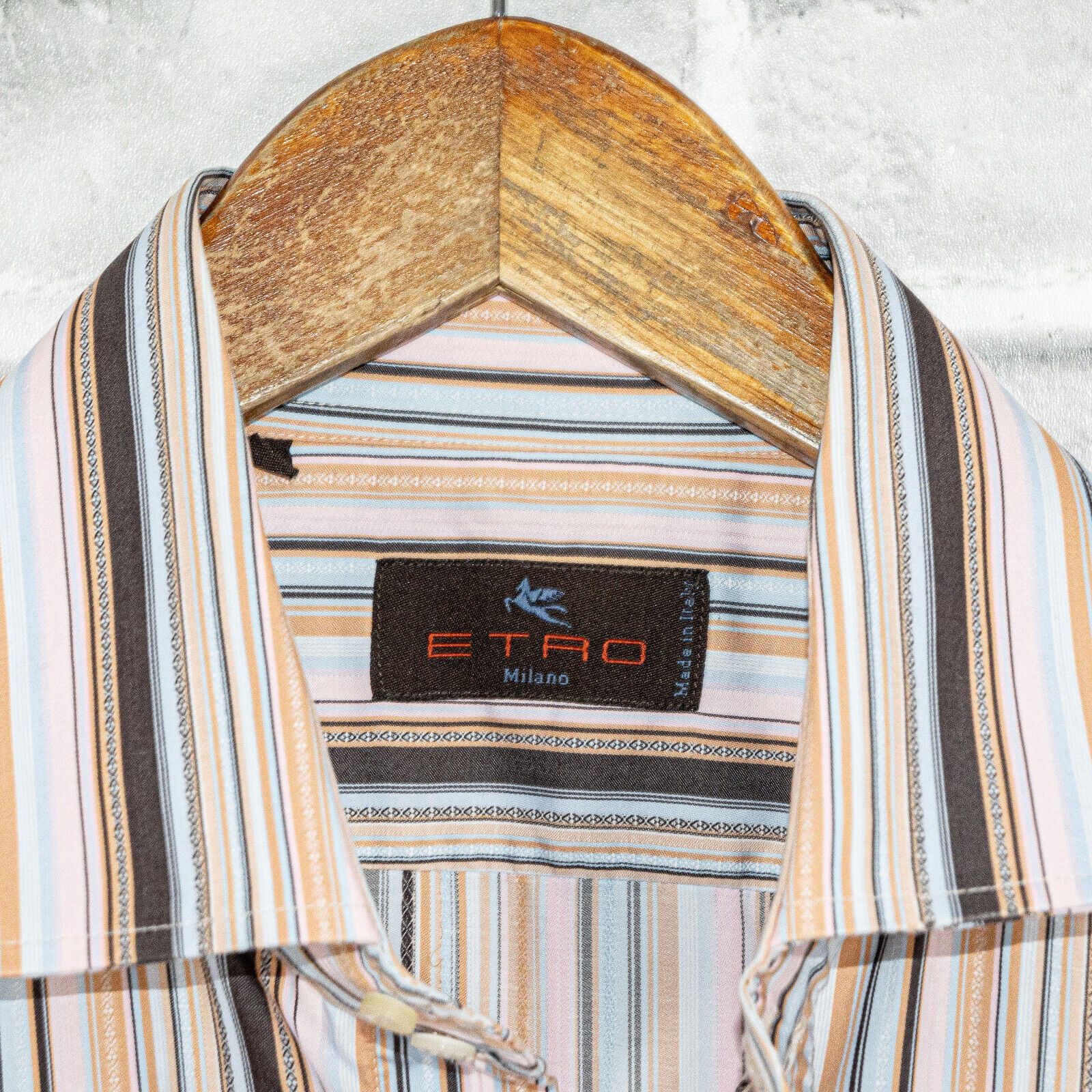 Etro ETRO Milano Multi color Stripe Button up Shirt Made in Italy Size US M / EU 48-50 / 2 - 2 Thumbnail