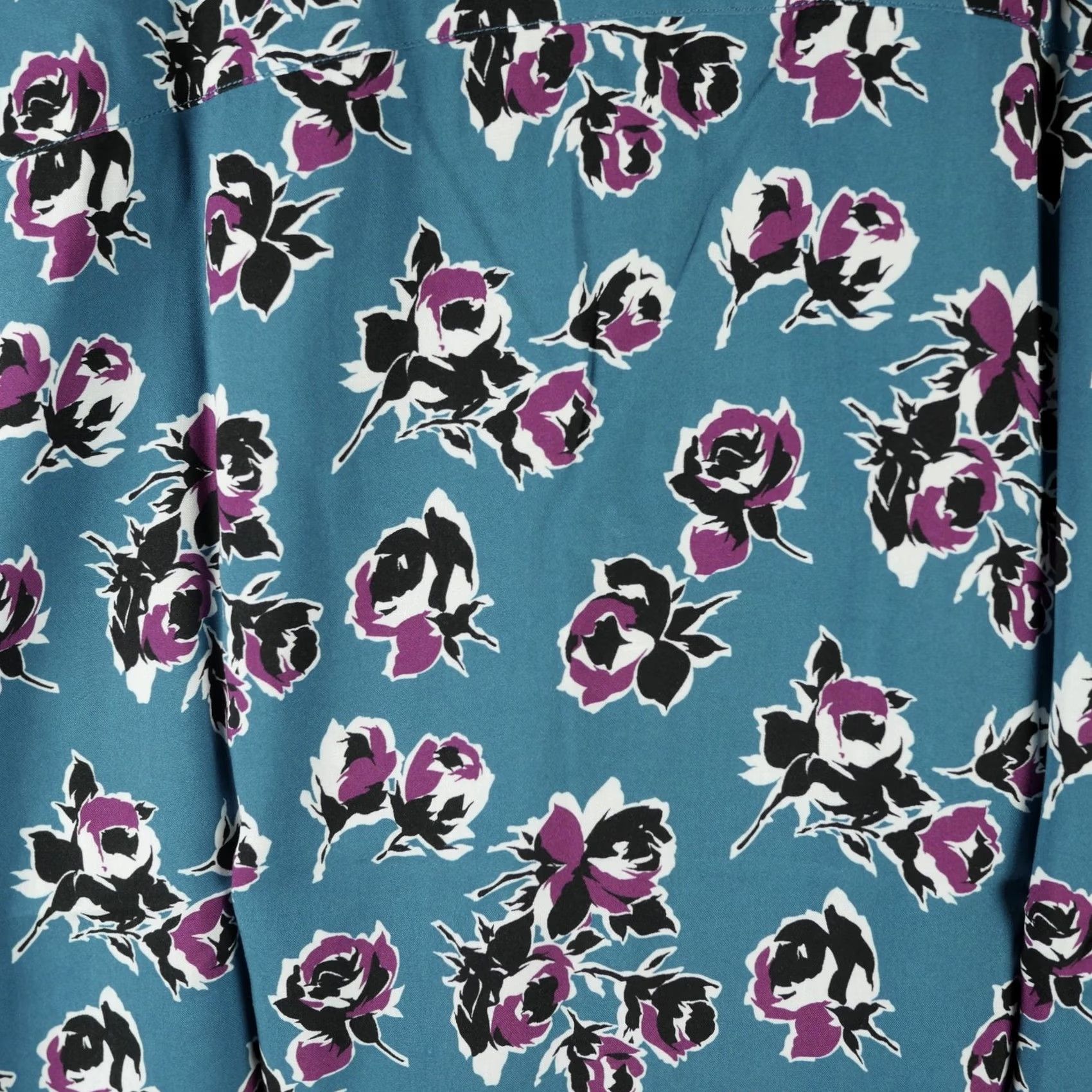 The Kooples The Kooples Shirt Mens L Blue Rock Roses Floral Print Button Up Short Sleeve Size US L / EU 52-54 / 3 - 6 Thumbnail