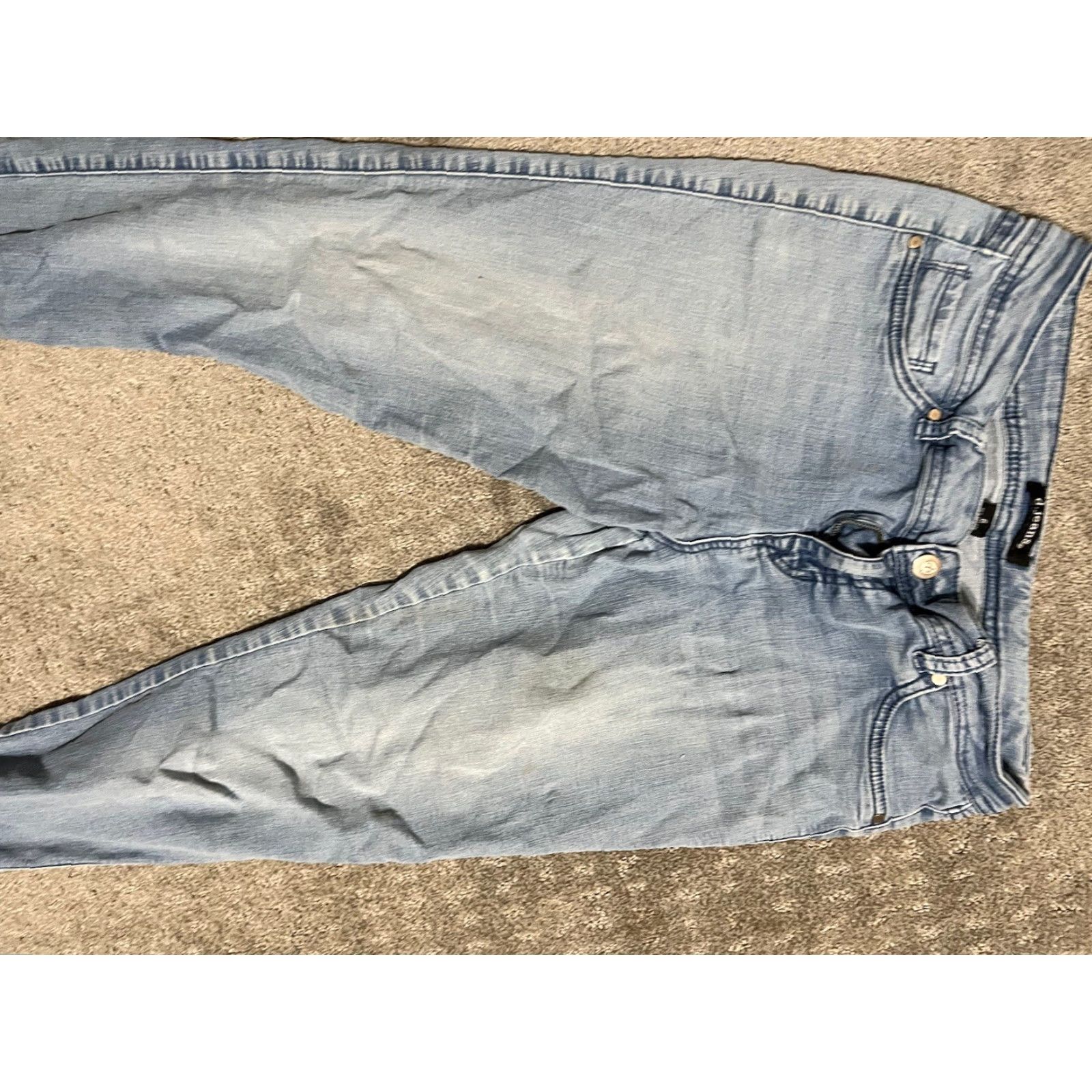 Vintage Womens D.Jeans Jeans Skinny 6 Mid Rise Stretch Cotton Blend Solid Blue Denim Size 28" / US 6 / IT 42 - 2 Thumbnail