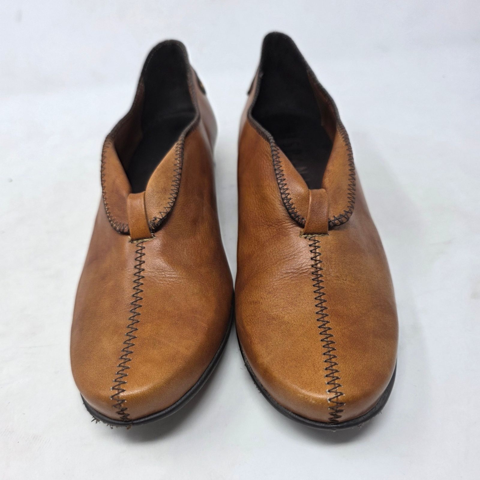 Other Hispanitas Brown Leather Low Heel Slip On Shoes Women Size 8 Size US 8 / IT 38 - 3 Thumbnail