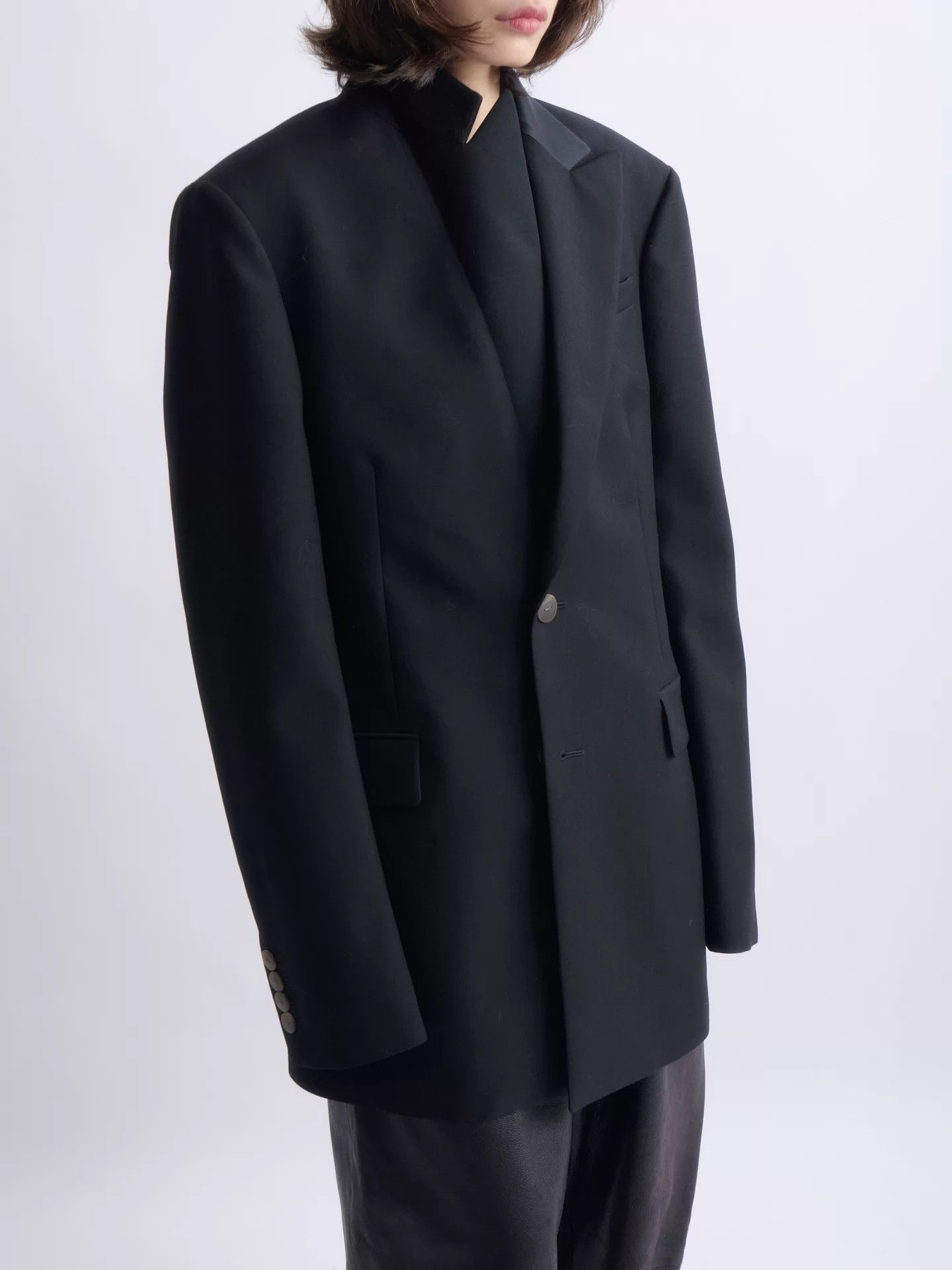 Loewe LOEWE Jonathan Anderson Satin-Paneled Wool Blazer Size 46 Size US S / EU 44-46 / 1 - 1 Thumbnail
