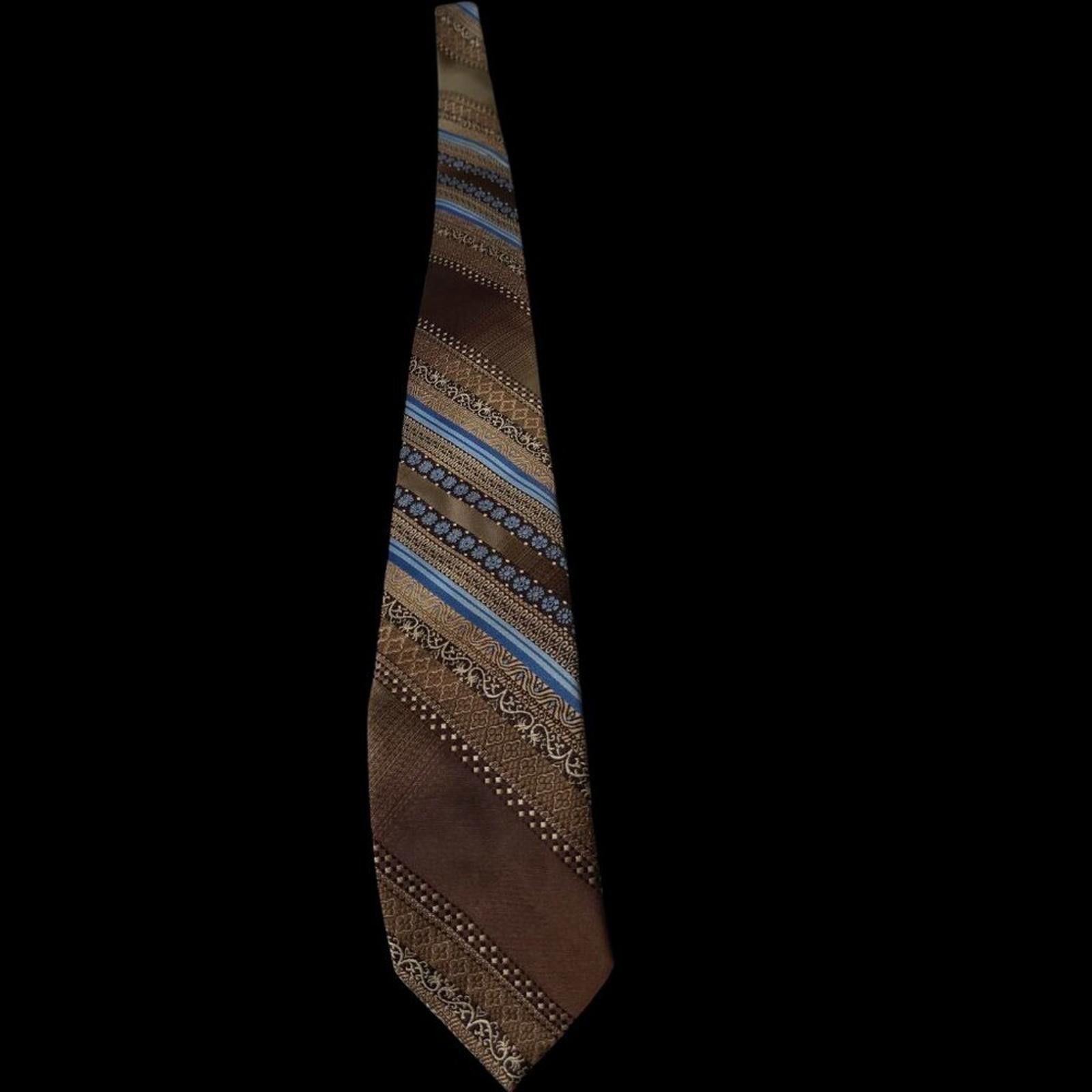 Other Via Ravenna Vintage Silk Necktie Browns & Blues Size ONE SIZE - 3 Thumbnail