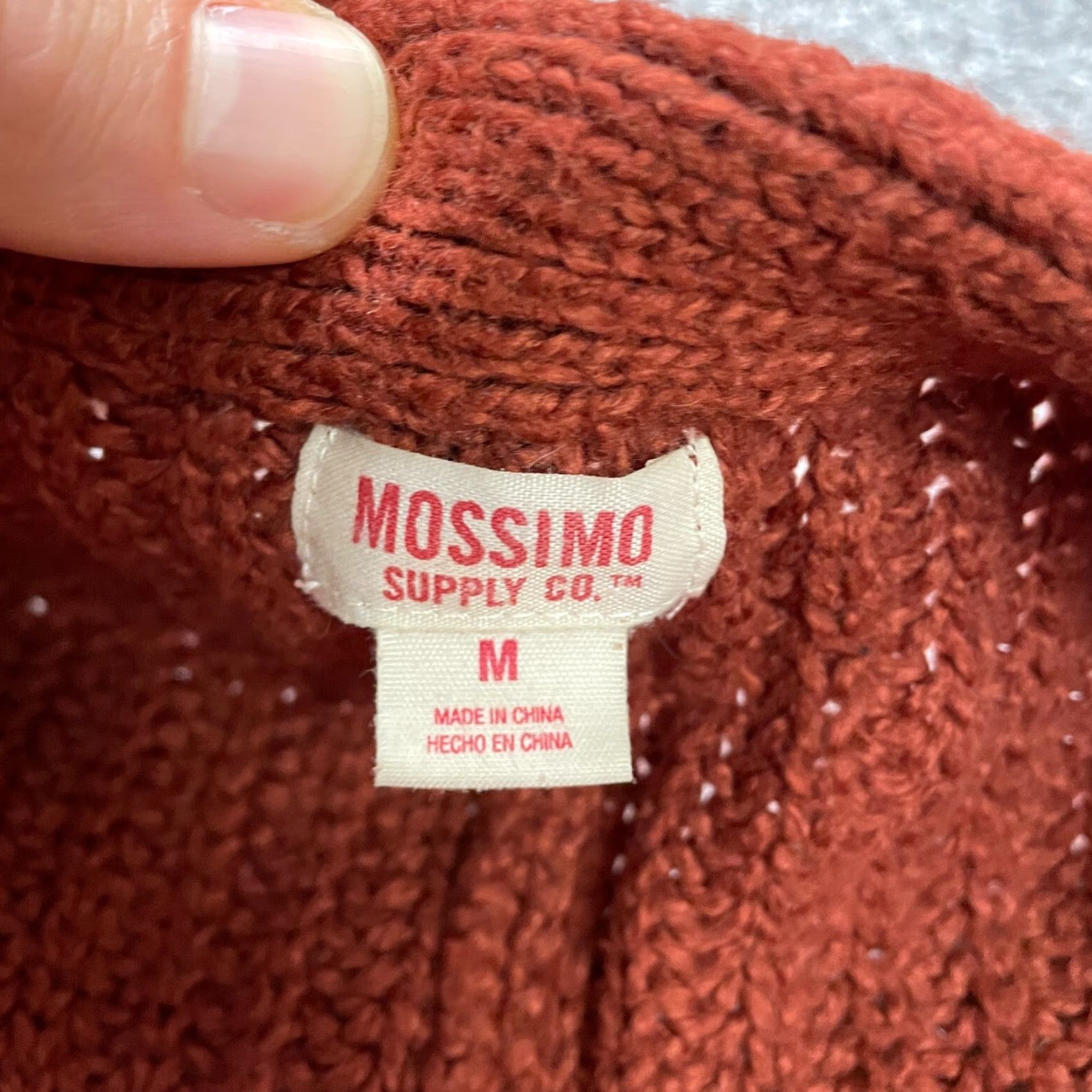 Mossimo Mossimo Chunky-Knit Cardigan Sweater Women’s Medium Rust Orange Long Sleeve Casual Fall Outdoor Size M / US 6-8 / IT 42-44 - 3 Thumbnail