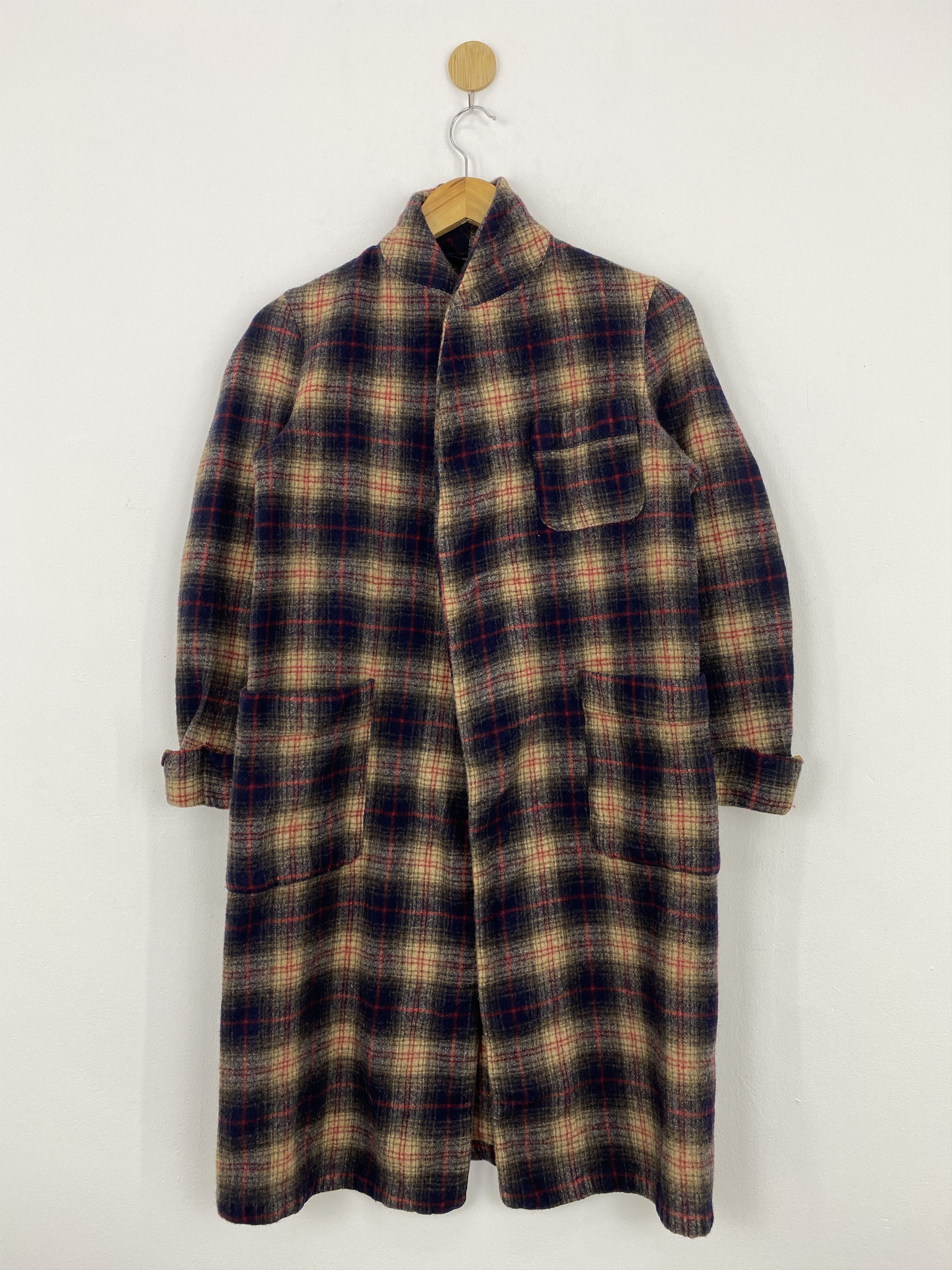 Pendleton Vintage 80s Pendleton Shadowplaid Wool Long Jacket J1814 Size US S / EU 44-46 / 1 - 1 Thumbnail