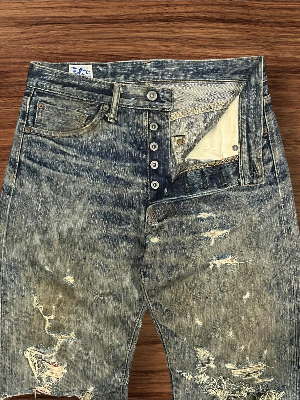 Kapital Vintage 18oz Eight G Union Made Selvedge Distressed Jeans Size US 30 / EU 46 - 6 Thumbnail