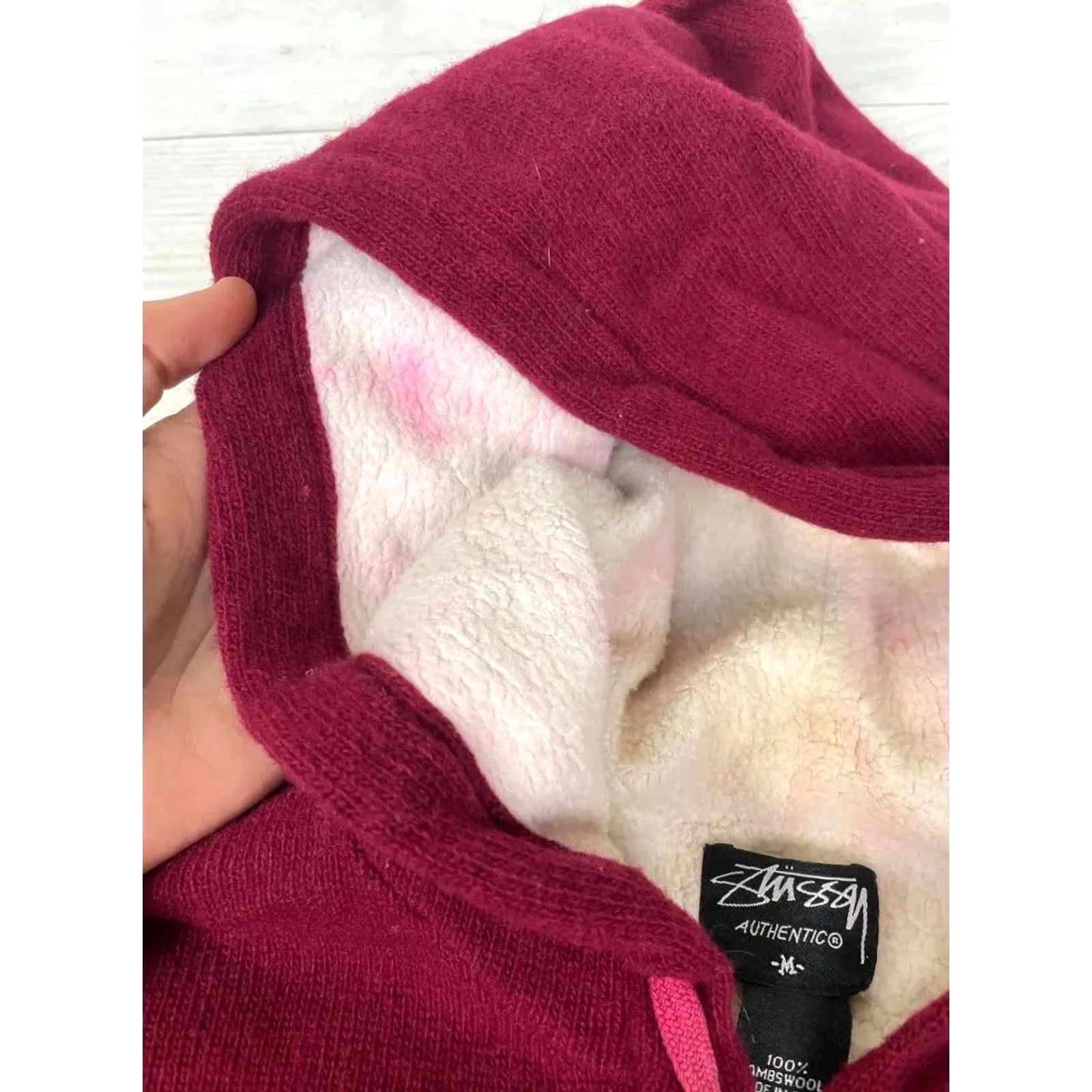 Vintage VINTAGE Stussy Hoodie Sweater Knit Wool Red Men Size M Casual Size US M / EU 48-50 / 2 - 7 Thumbnail