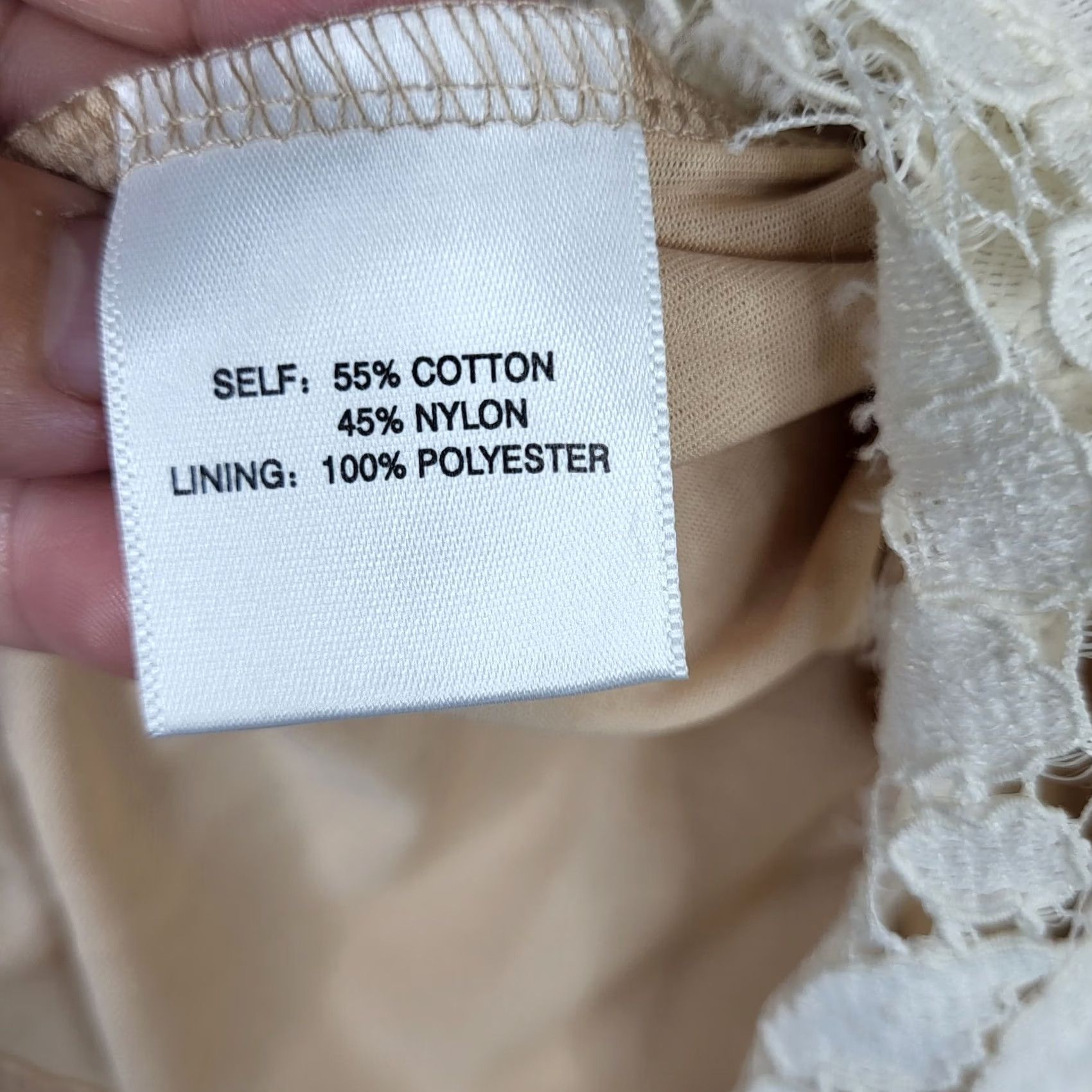 Vintage Rose + Olive Blouse Womens L Ivory Sleeveless Lined Crew Neck Knit Cotton Blend Plus Size Shirt Top Size L / US 10 / IT 46 - 6 Thumbnail