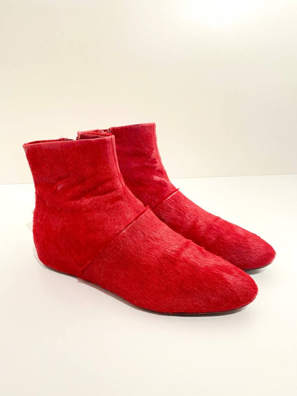 Chloe Chloe Red Pony Hair Ankle Zip Boots Vintage Y2K Size US 8 / IT 38 - 3 Thumbnail