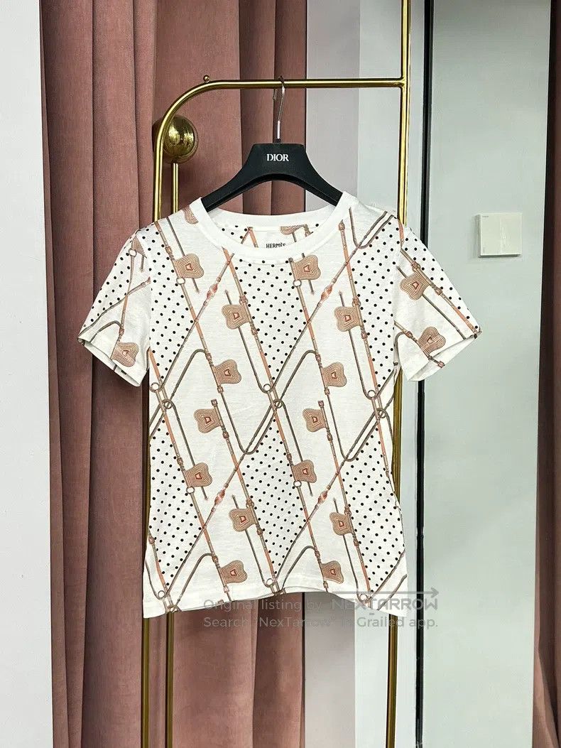 Hermes Hermes Printed Polka Dot Short Sleeve T-Shirt Size XS / US 0-2 / IT 36-38 - 1 Thumbnail