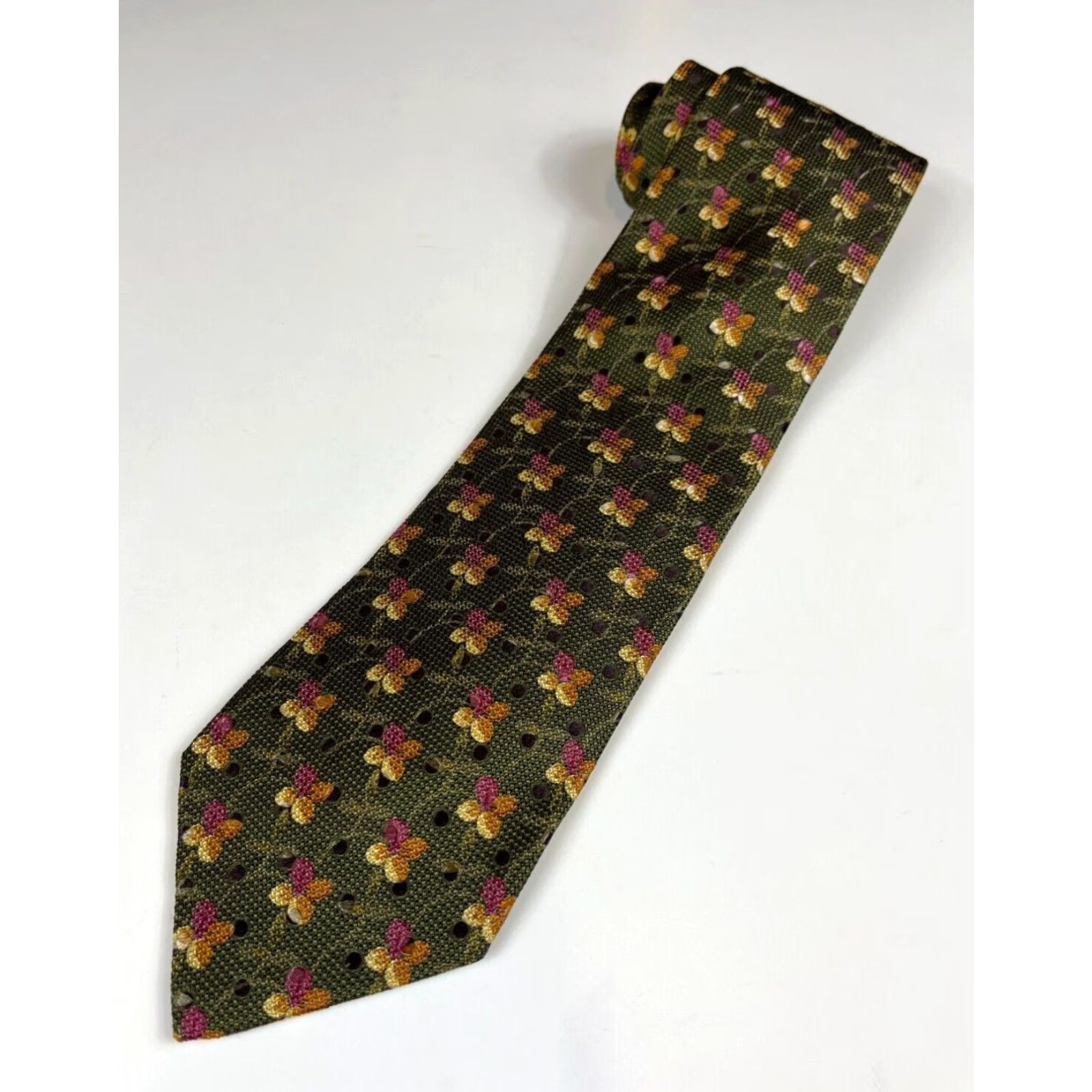 Ermenegildo Zegna VINTAGE Ermenegildo Zegna Men’s Luxury Silk Tie Floral Made in Italy Size ONE SIZE - 3 Thumbnail