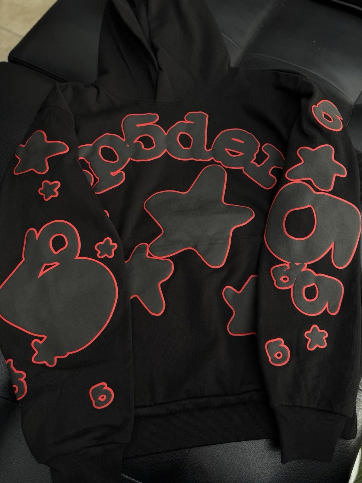 Sp5der SPIDER Worldwide Phantom Black Web Hoodie (MEDIUM