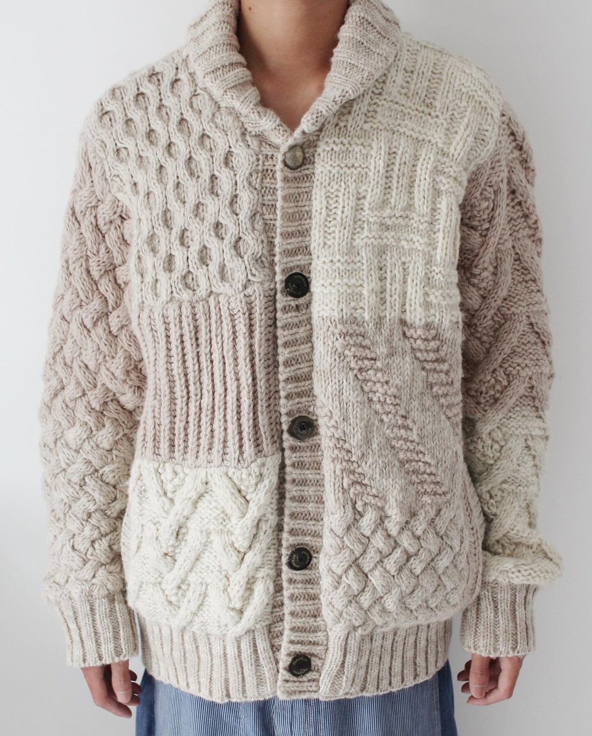 Japanese Brand AW2016 JOHN BULL HAND MADE KNIT SHAWL COLLAR CARDIGAN Size US M / EU 48-50 / 2 - 2 Thumbnail