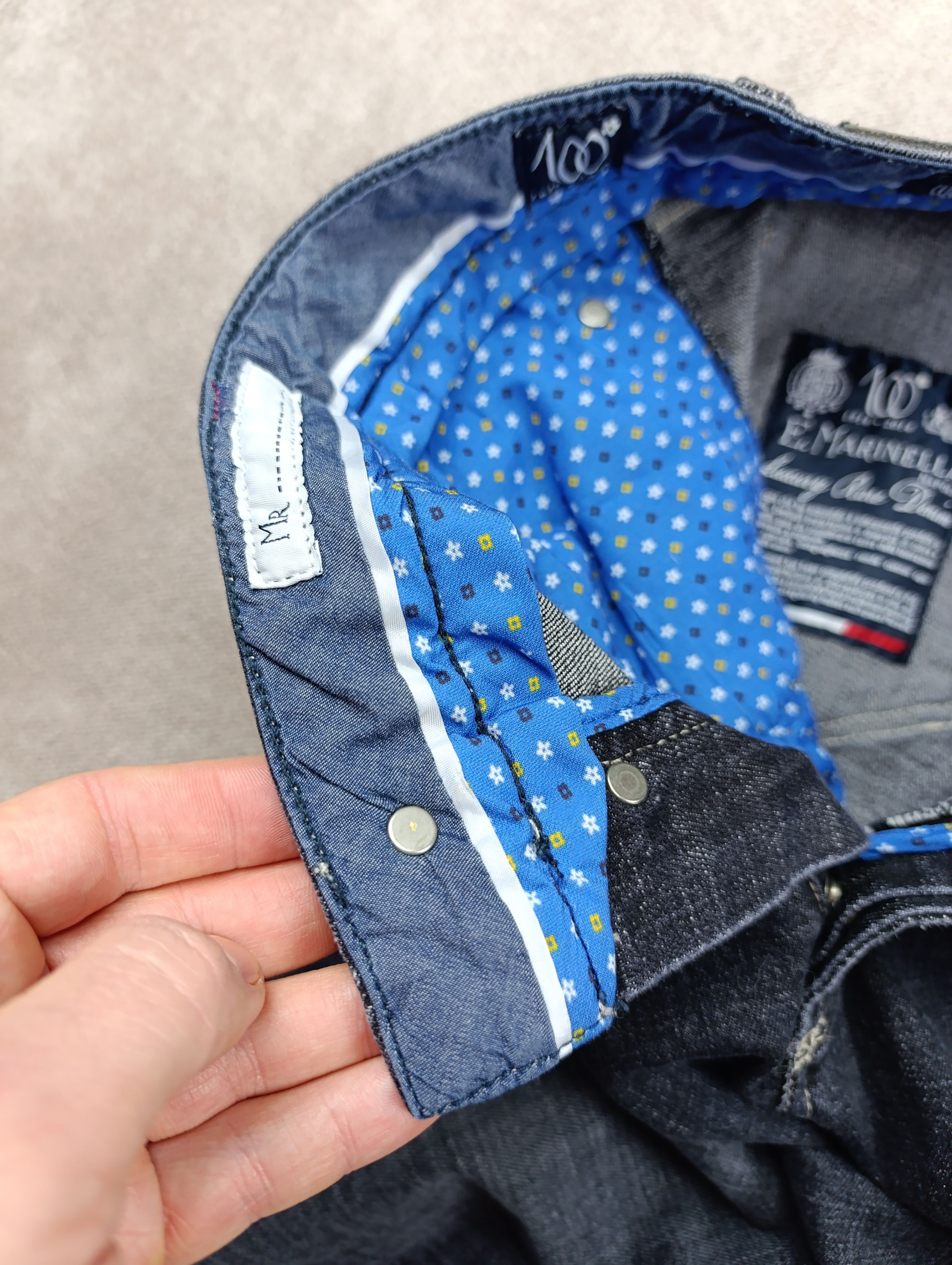 E. Marinella E.MARINELLA JEANS MILANO BUTTON FLY SLIM FIT FOR 100 YEARS Size US 37 - 19 Thumbnail