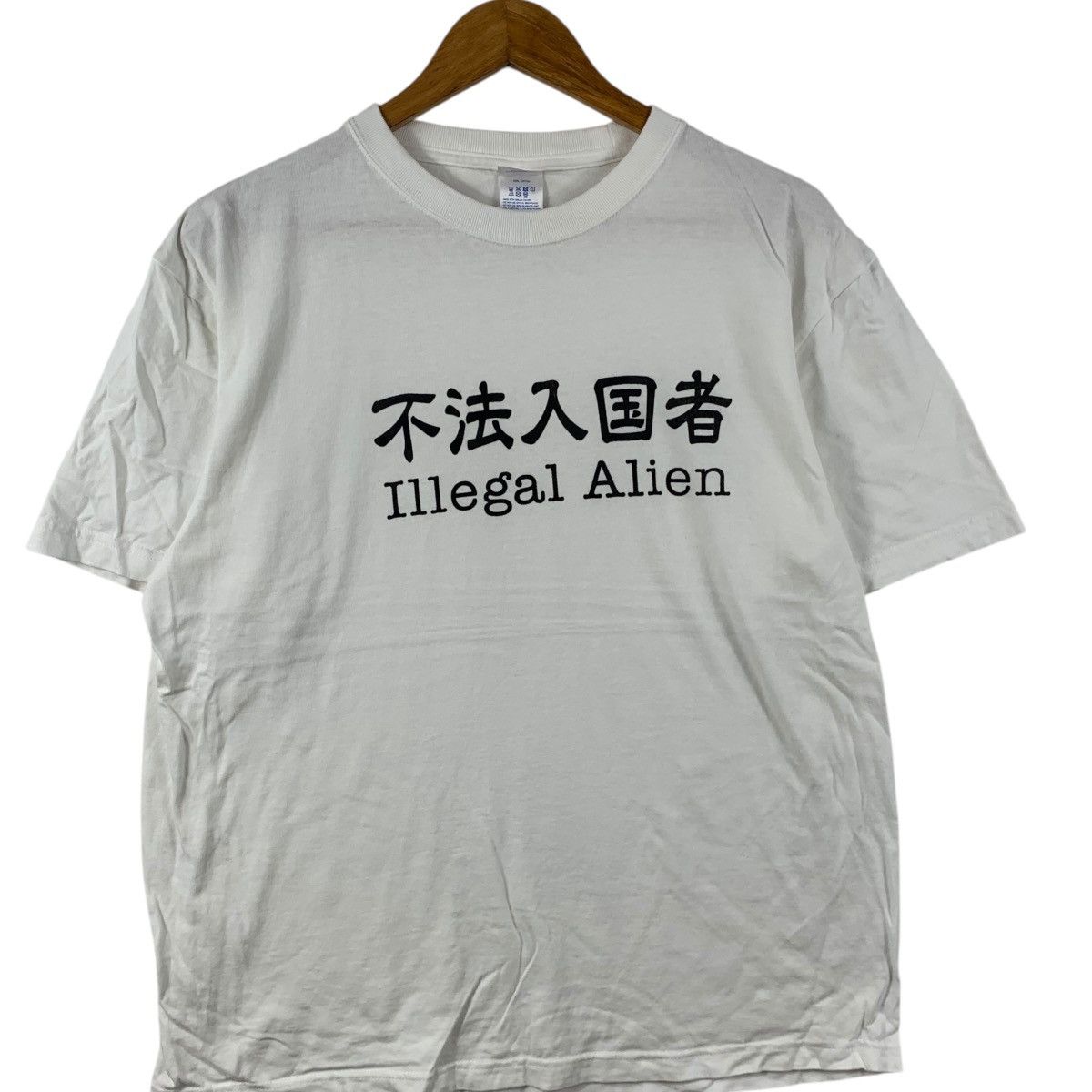 Vintage ILLEGAL ALIEN KANJI Japan Harajuku Shibuya Artwork Tee Size US XL / EU 56 / 4 - 3 Thumbnail
