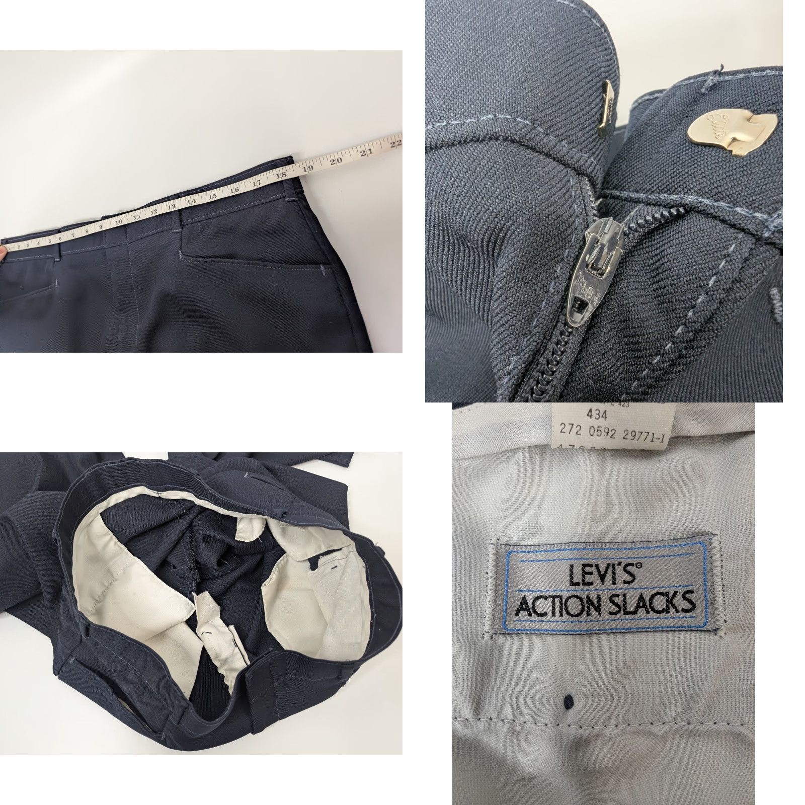 Levi's VINTAGE Levi's Action Slacks Pants Mens 38x31 Navy Polyester Dress 90s Trousers Size US 38 / EU 54 - 8 Thumbnail