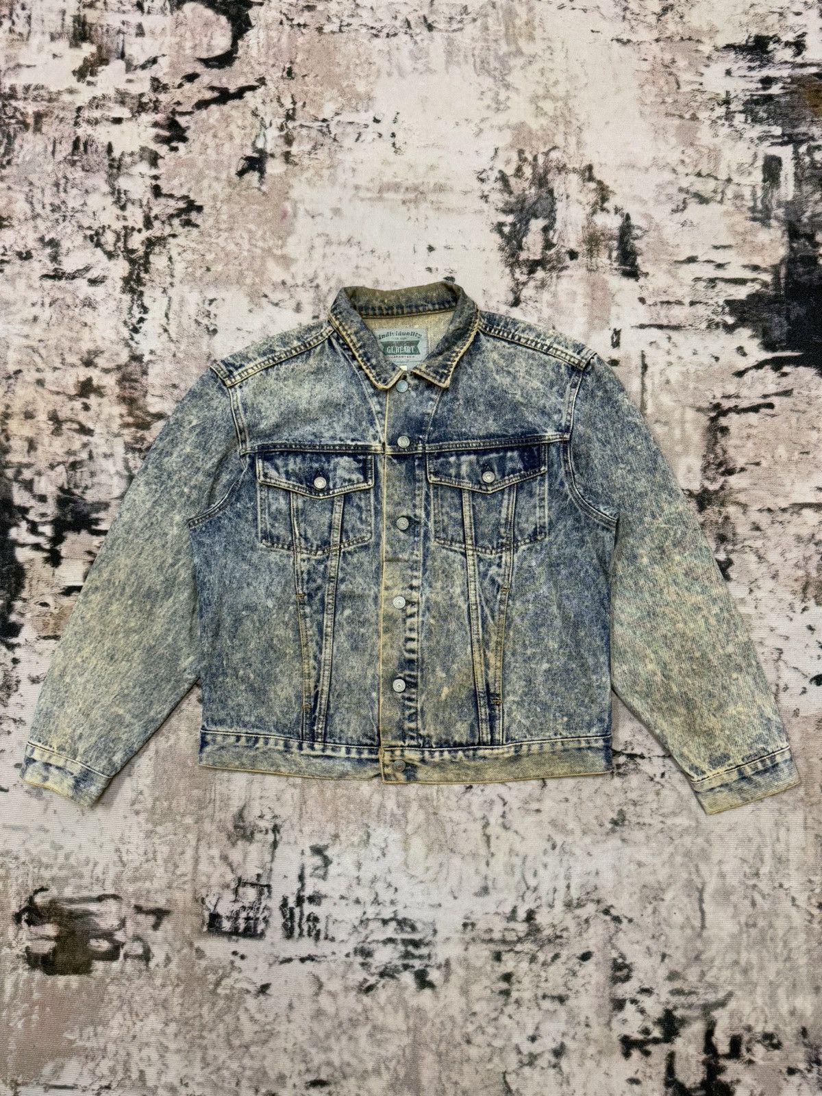 Japanese Brand Vintage 90s GL Heart Acid Wash Denim Jacket Size US M / EU 48-50 / 2 - 3 Thumbnail