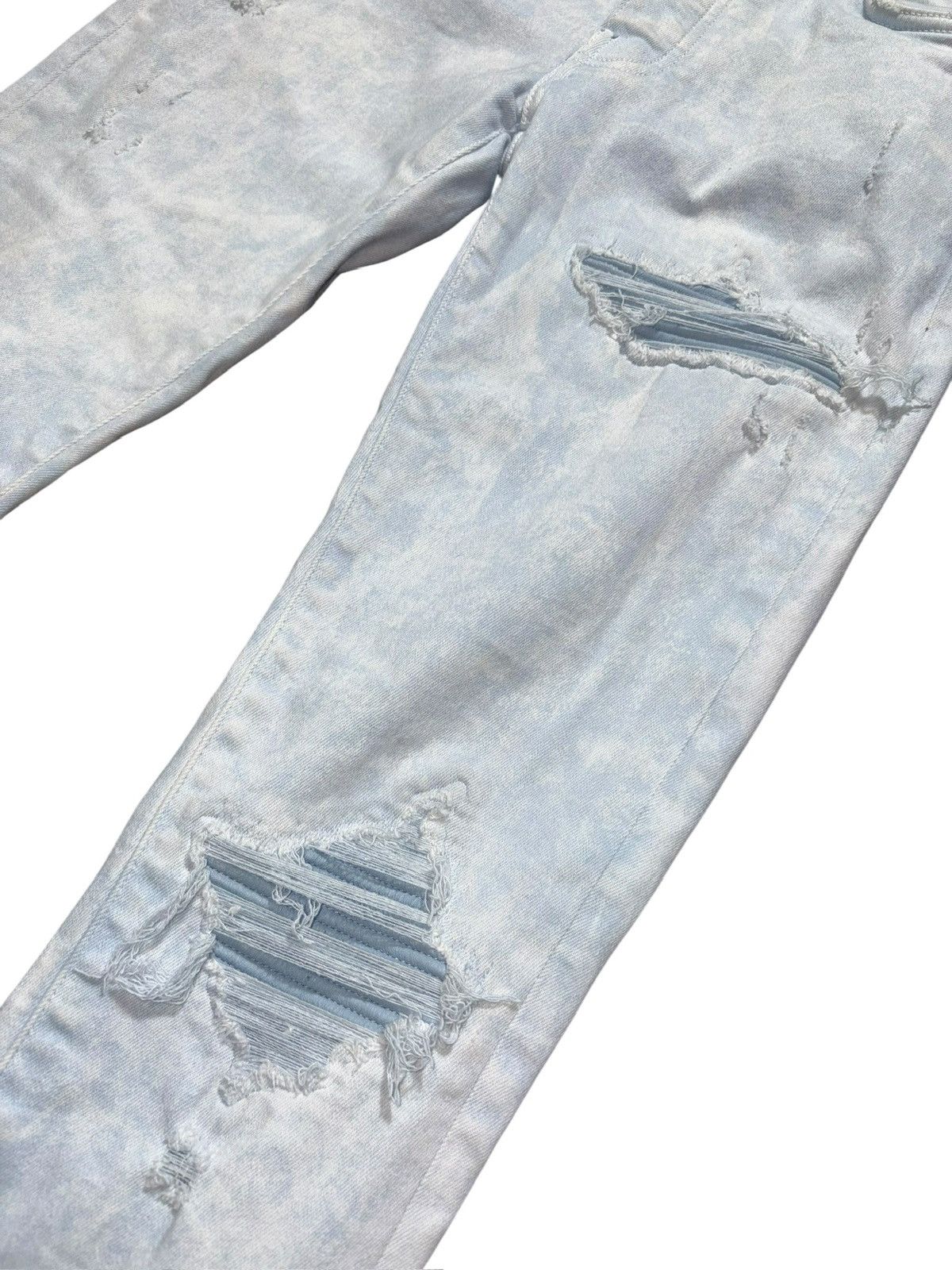 Amiri Amiri MX1 Acid Wash Light Blue Patch Jeans - Size 28 Size US 28 / EU 44 - 3 Thumbnail