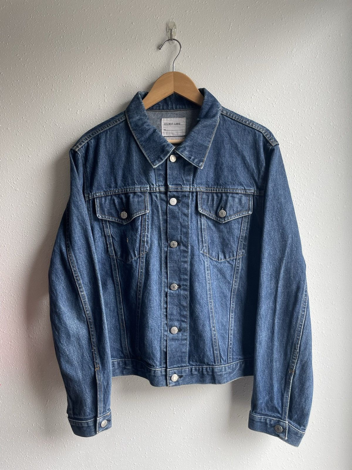 image of Helmut Lang A/w 2000 Classic 2 Pocket Denim Jacket Trucker in Blue, Men's (Size Large)