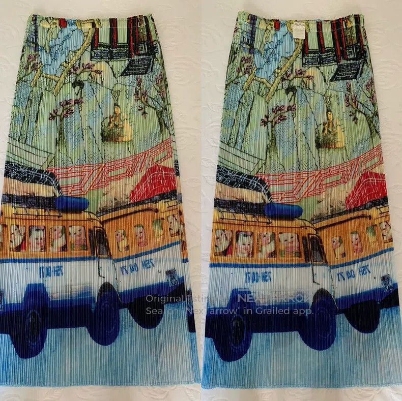 Issey Miyake Issey Miyake Color Block Midi Skirt Size 26" / US 2 / IT 38 - 4 Thumbnail