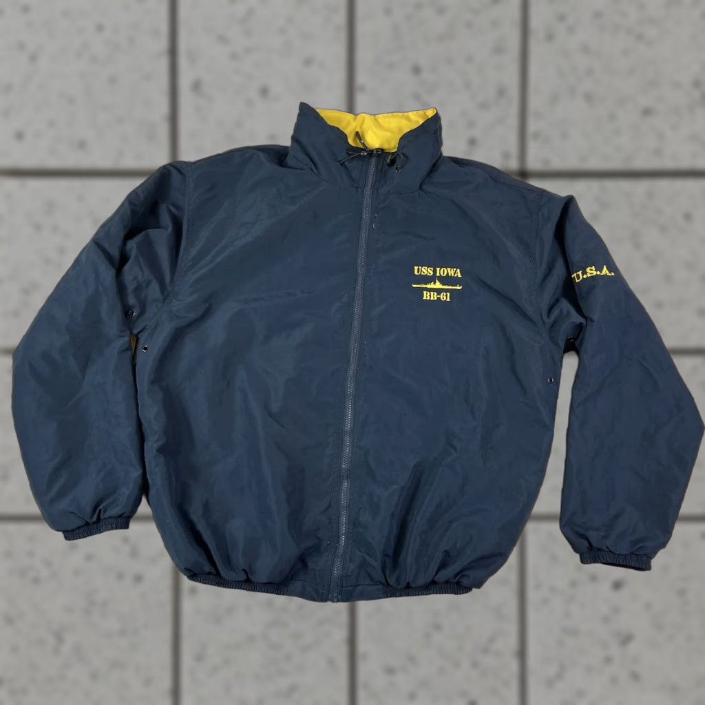 Vintage VINTAGE Beacon Point USS Iowa BB-61 Military USA Blue Jacket Size Medium M Men Navy Blue Jacket Military USA Point Nylon Size US M / EU 48-50 / 2 - 1 Thumbnail