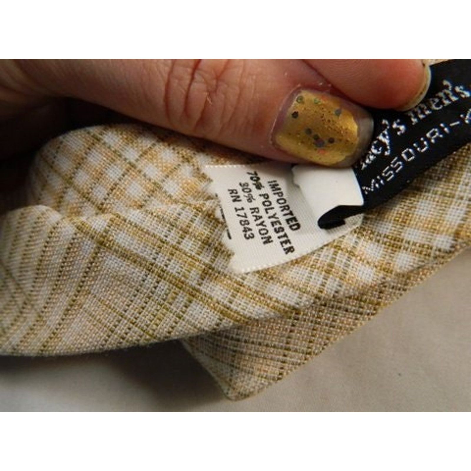 Macys Vintage Wide Del Soldato Macys Mens Store Gold Cream Tie Size ONE SIZE - 5 Thumbnail
