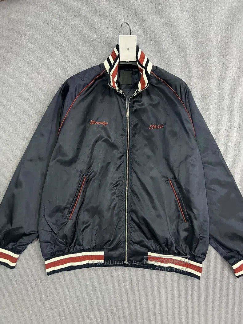 Givenchy Givenchy Embroidered Striped Jacket Coat Midnight Blue Size US M / EU 48-50 / 2 - 1 Thumbnail