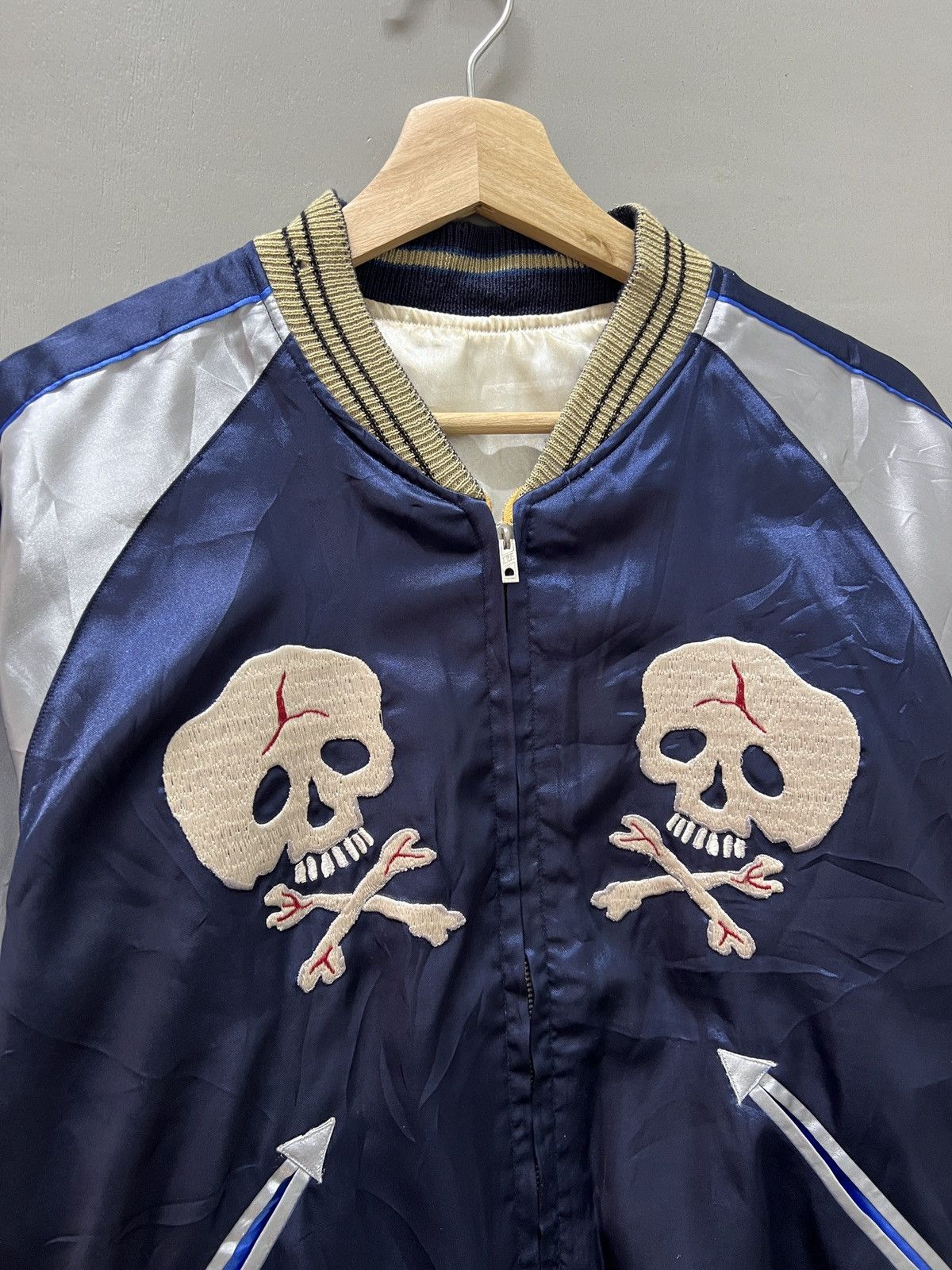 Tailor Toyo Toyo Enterprise Rain Skull Satin Reversible Sukajan Jacket Size US M / EU 48-50 / 2 - 3 Thumbnail