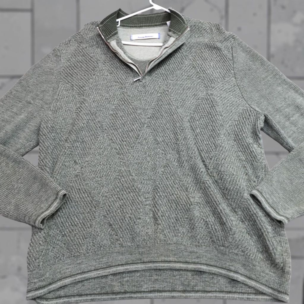 Tommy Bahama Tommy Bahama Sweater 2XL Green Long Sleeve 1/4 Zip Argyle Pullover Shirt Mens Size US XXL / EU 58 / 5 - 1 Thumbnail