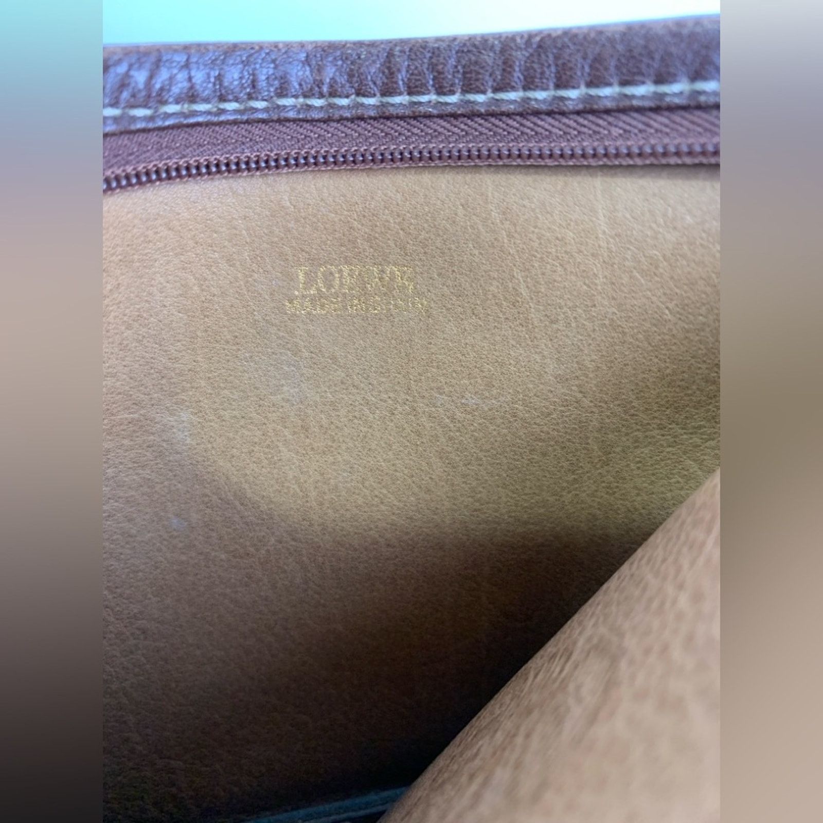 Loewe Loewe Tan Camel Suede Zip Pouch Size ONE SIZE - 7 Thumbnail