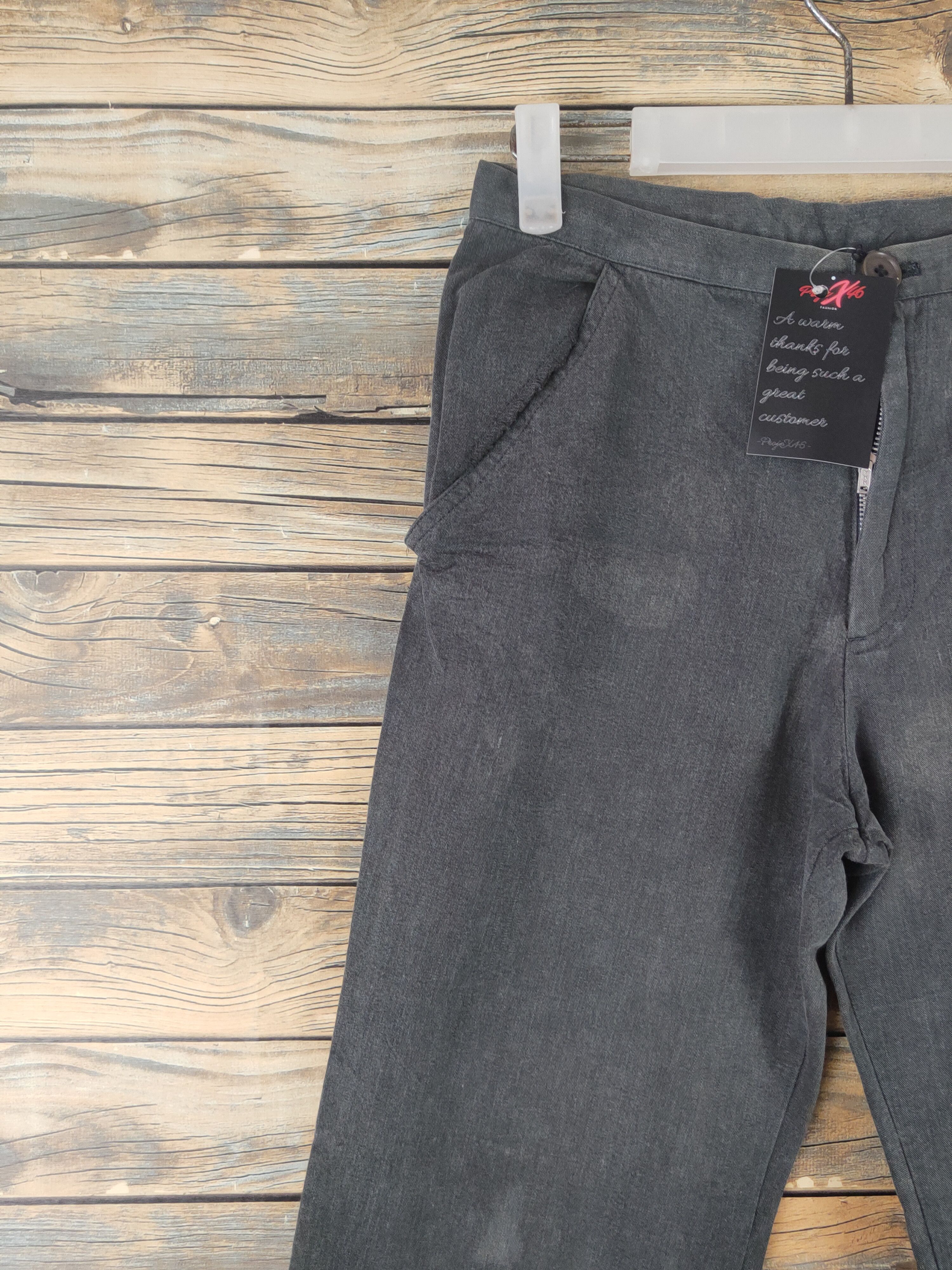 Y's DL Y's bis Limi Black Faded Casual Pants #46-051 Size 26" / US 2 / IT 38 - 3 Thumbnail